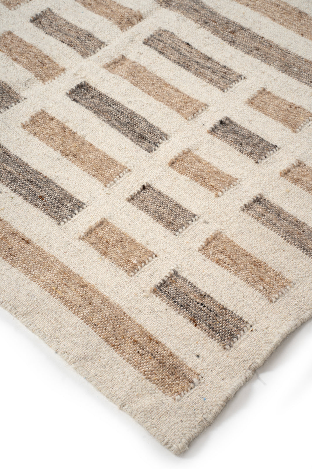Cobblestone Path Wool Rug close-up showing the wool weave and geometric motif