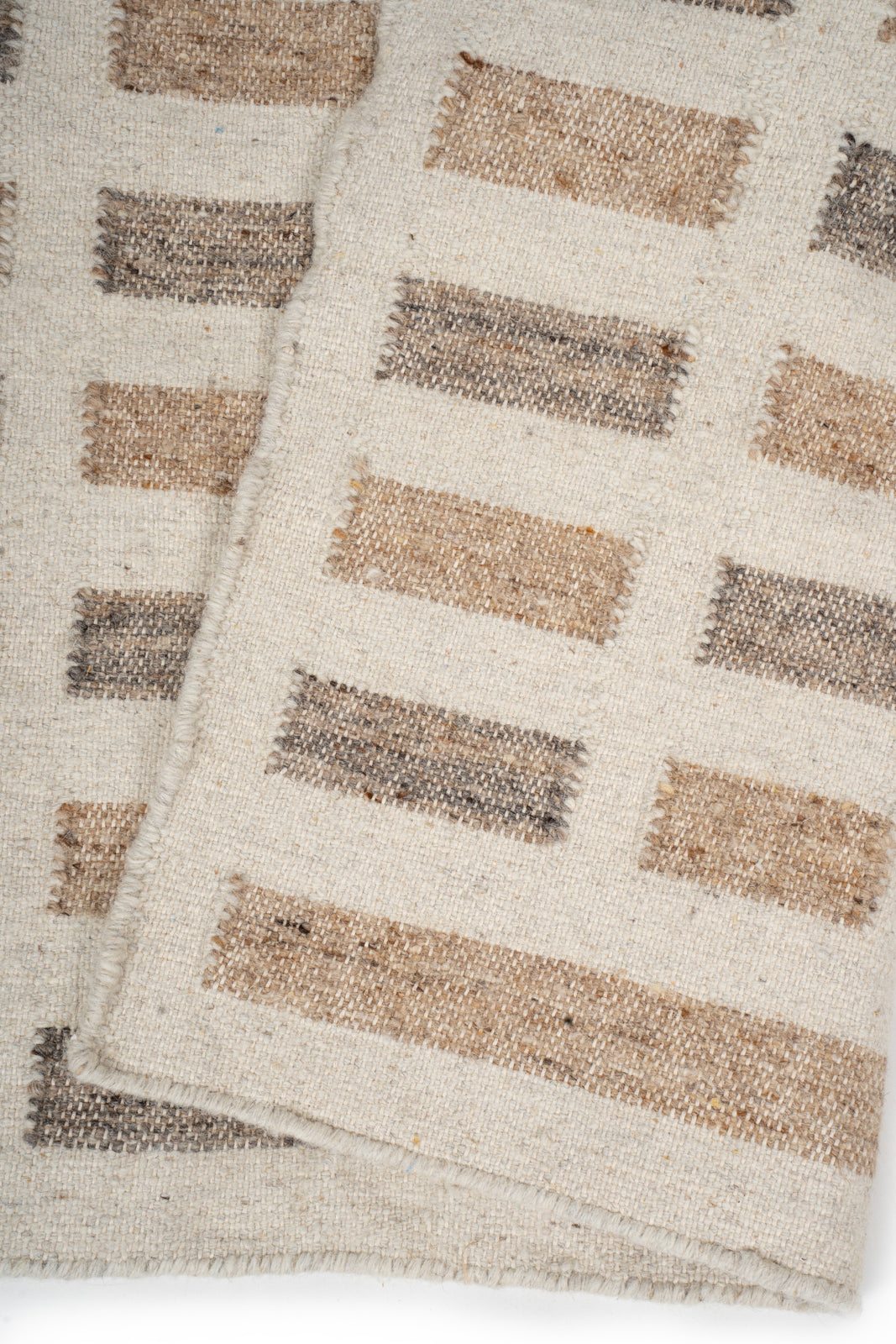 Cobblestone Path Wool Rug detail of the geometric pattern in wool