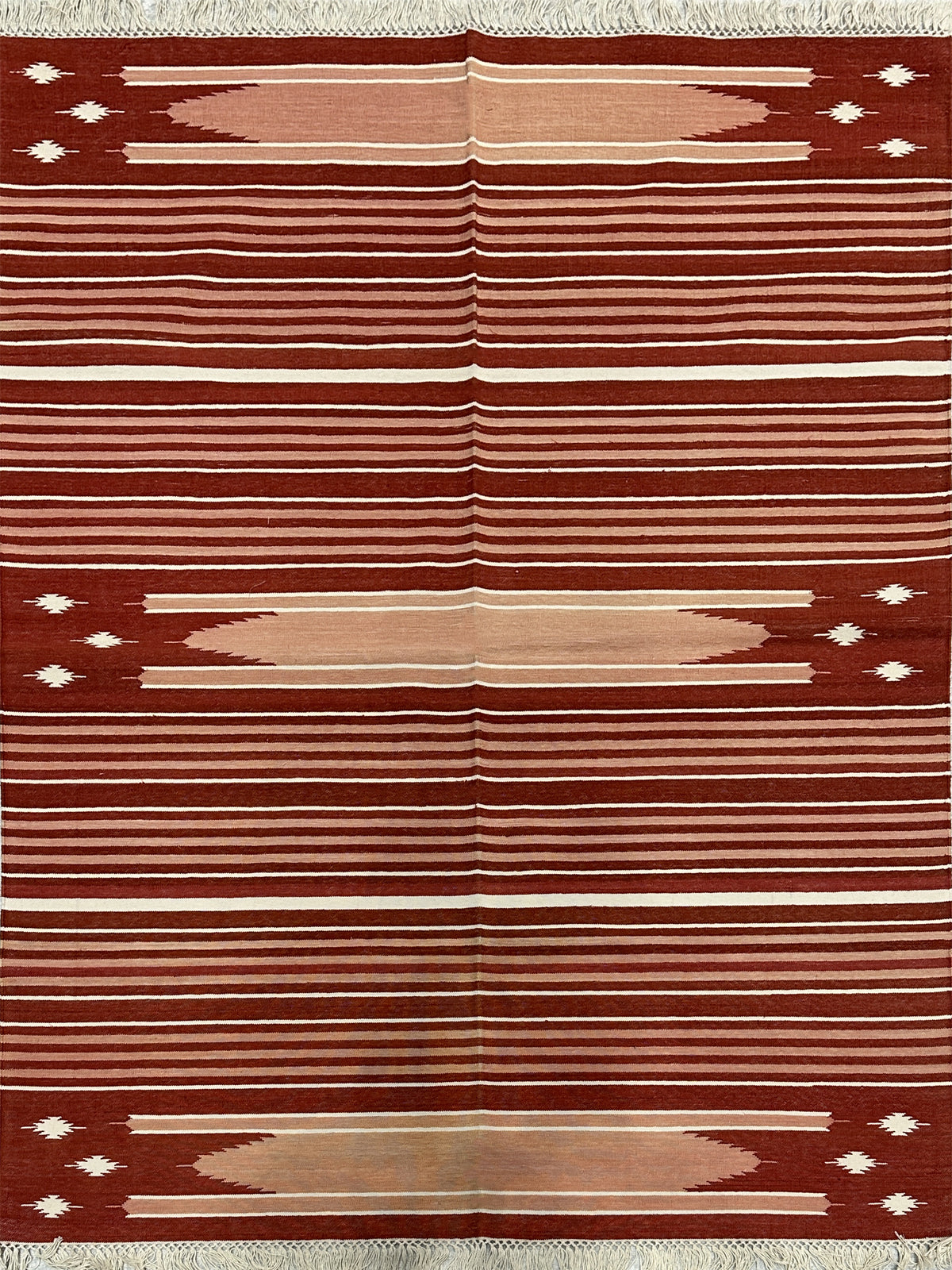 Crimson Bloom Kilim Cotton Rug cotton rug in red tones