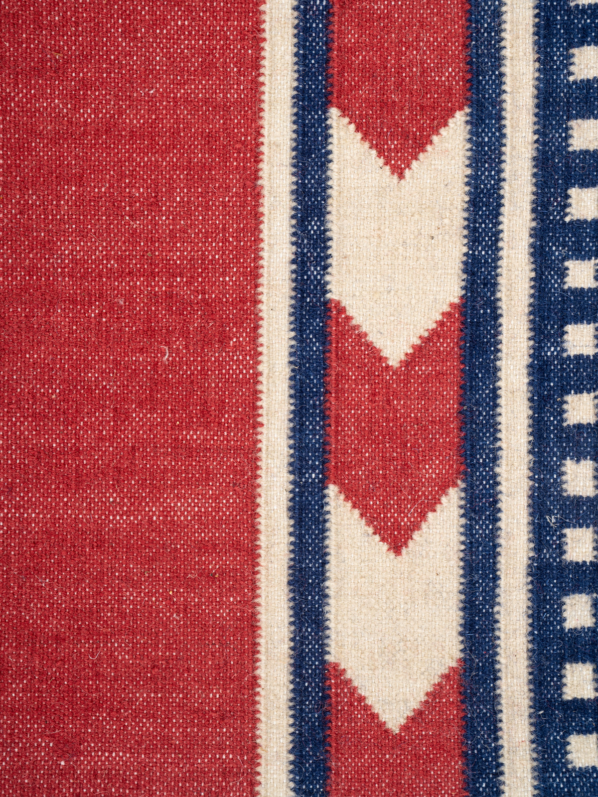 Crimson Moor Runner - cotton runner laid in a hallway view