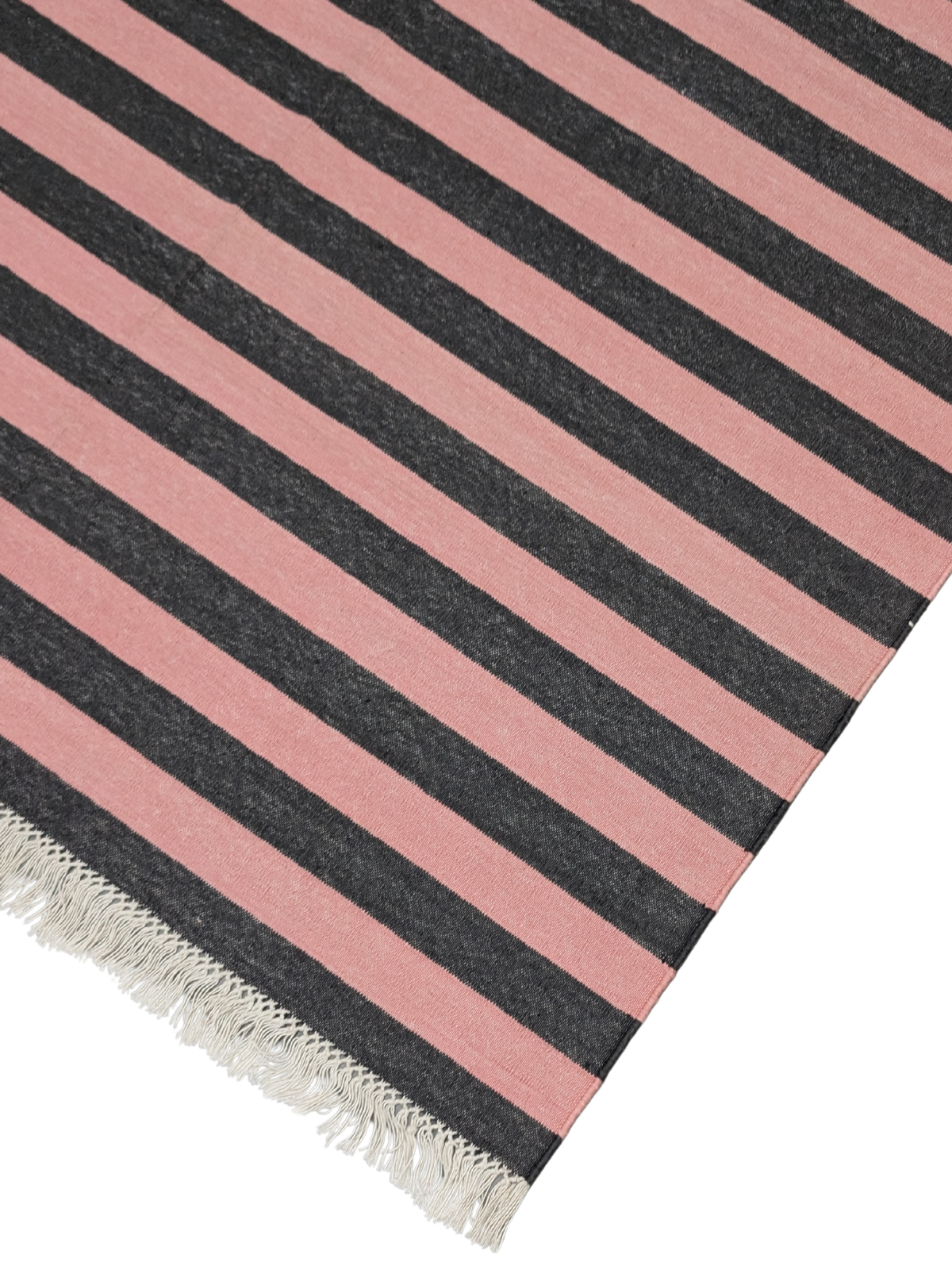 Crimson Tide Striped Cotton Rug close-up showing the cotton weave and striped pattern