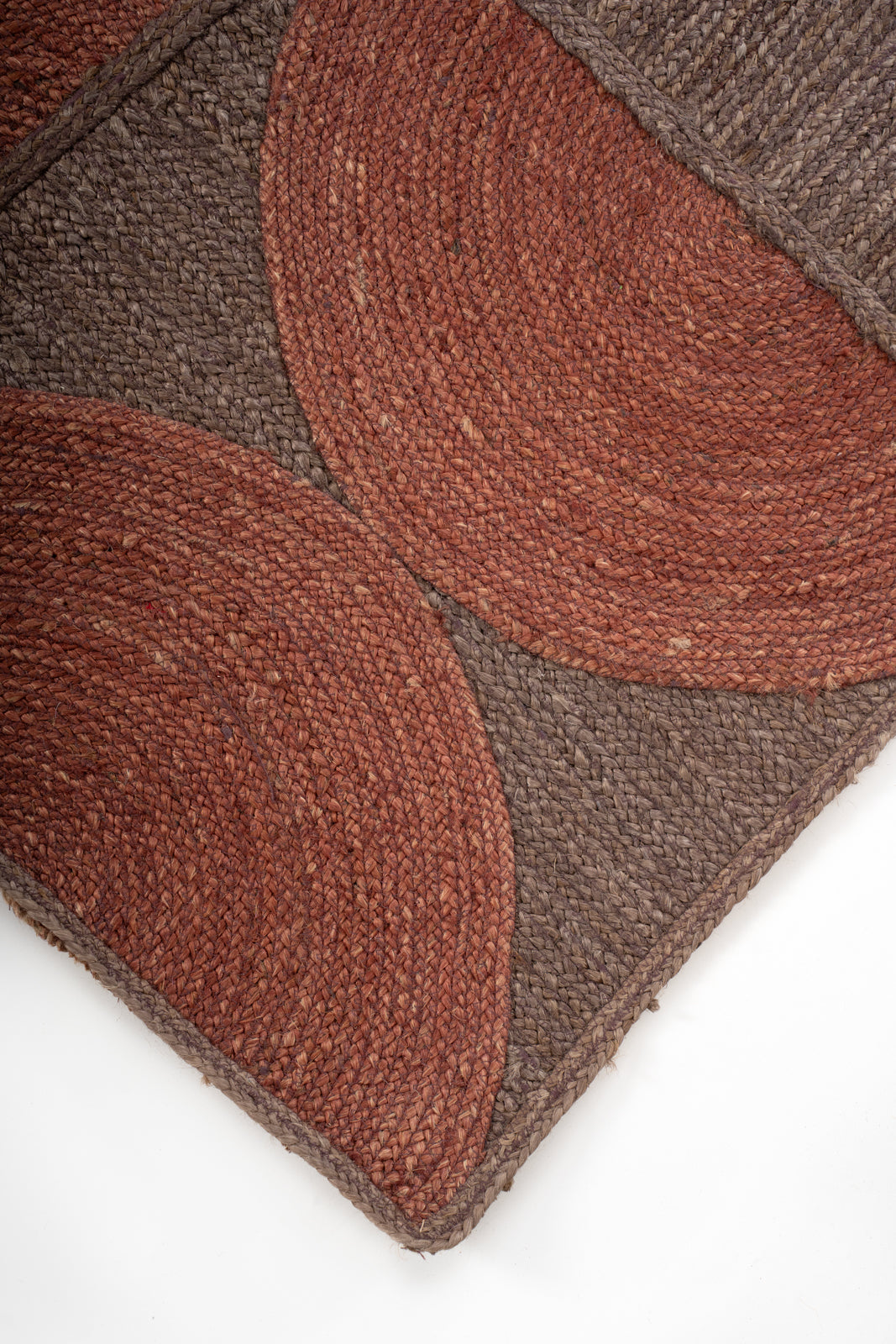 Dowa Geometric Braided Rug close-up showing the cotton weave and geometric motif