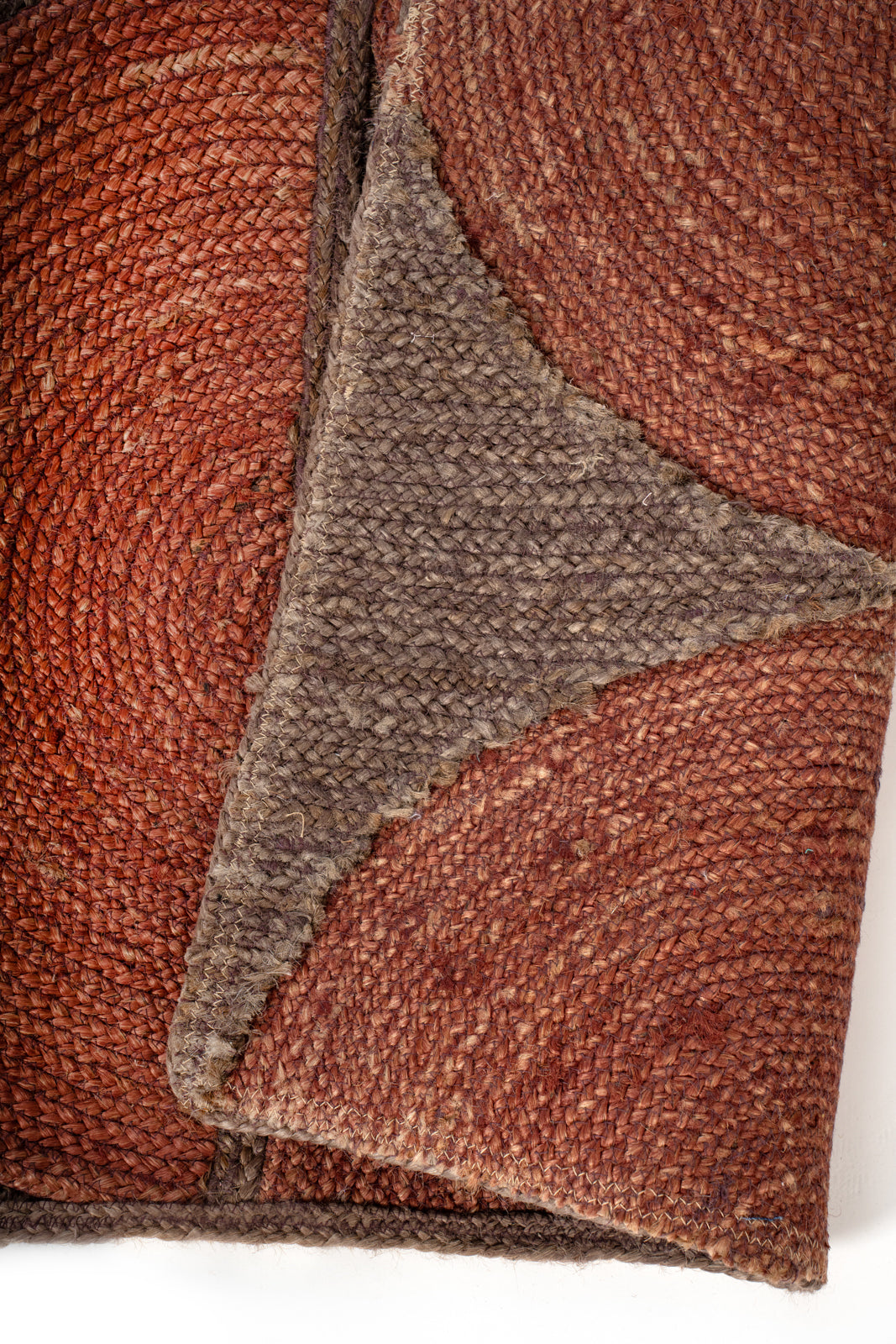 Dowa Geometric Braided Rug detail of the geometric pattern in cotton