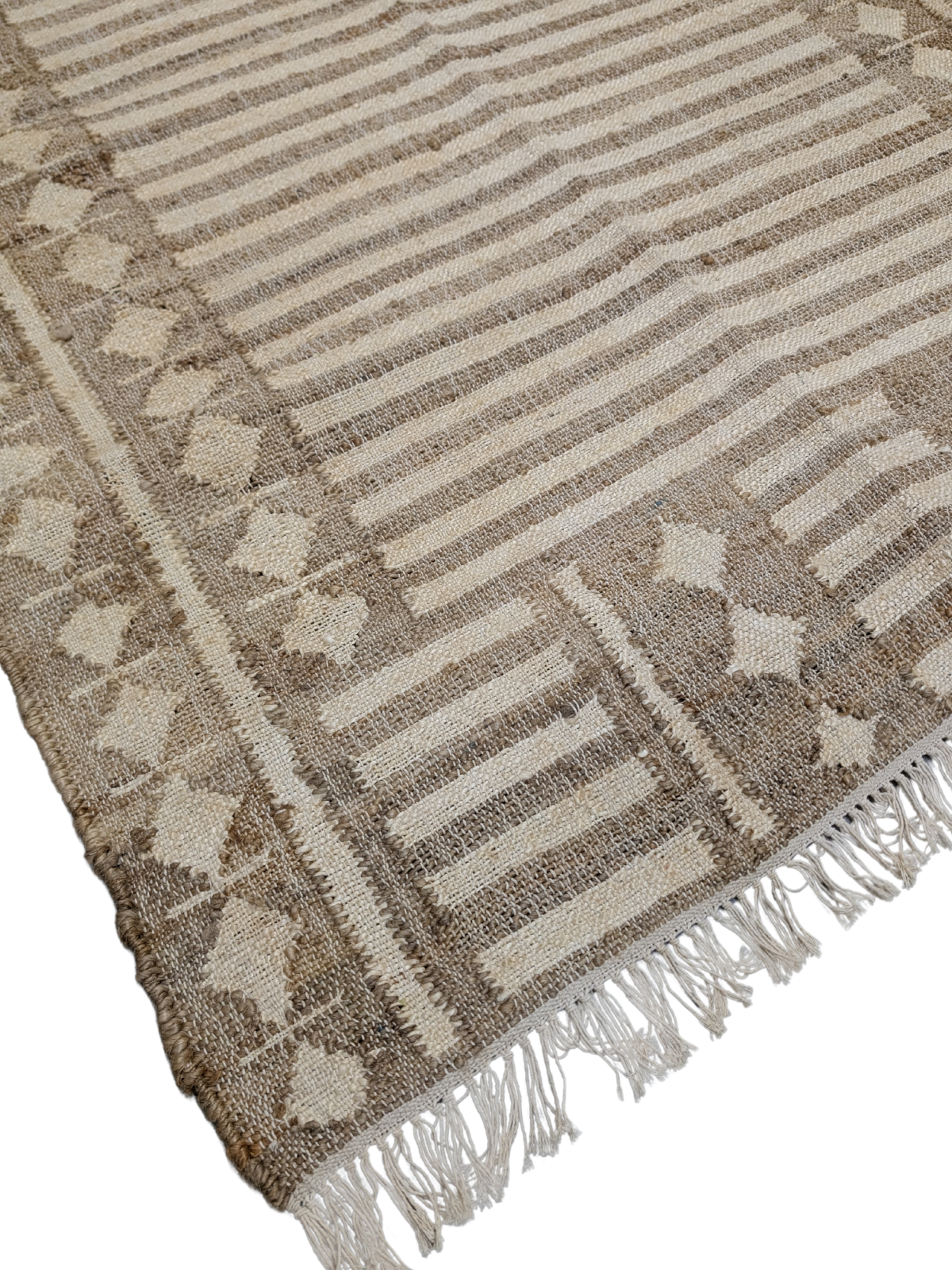 Earthen Echoes close-up showing the cotton weave and surface texture