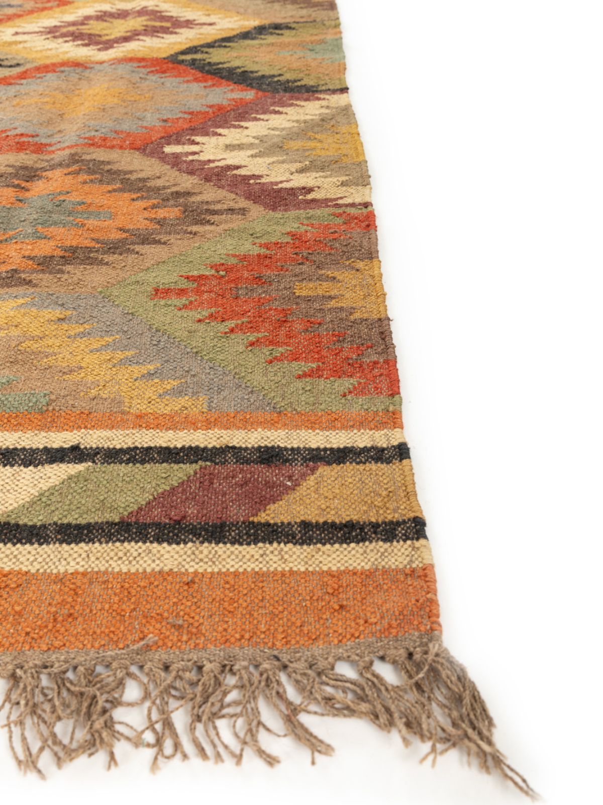 Eclectic Essence Kilim Rug - additional product view showing the cotton rug