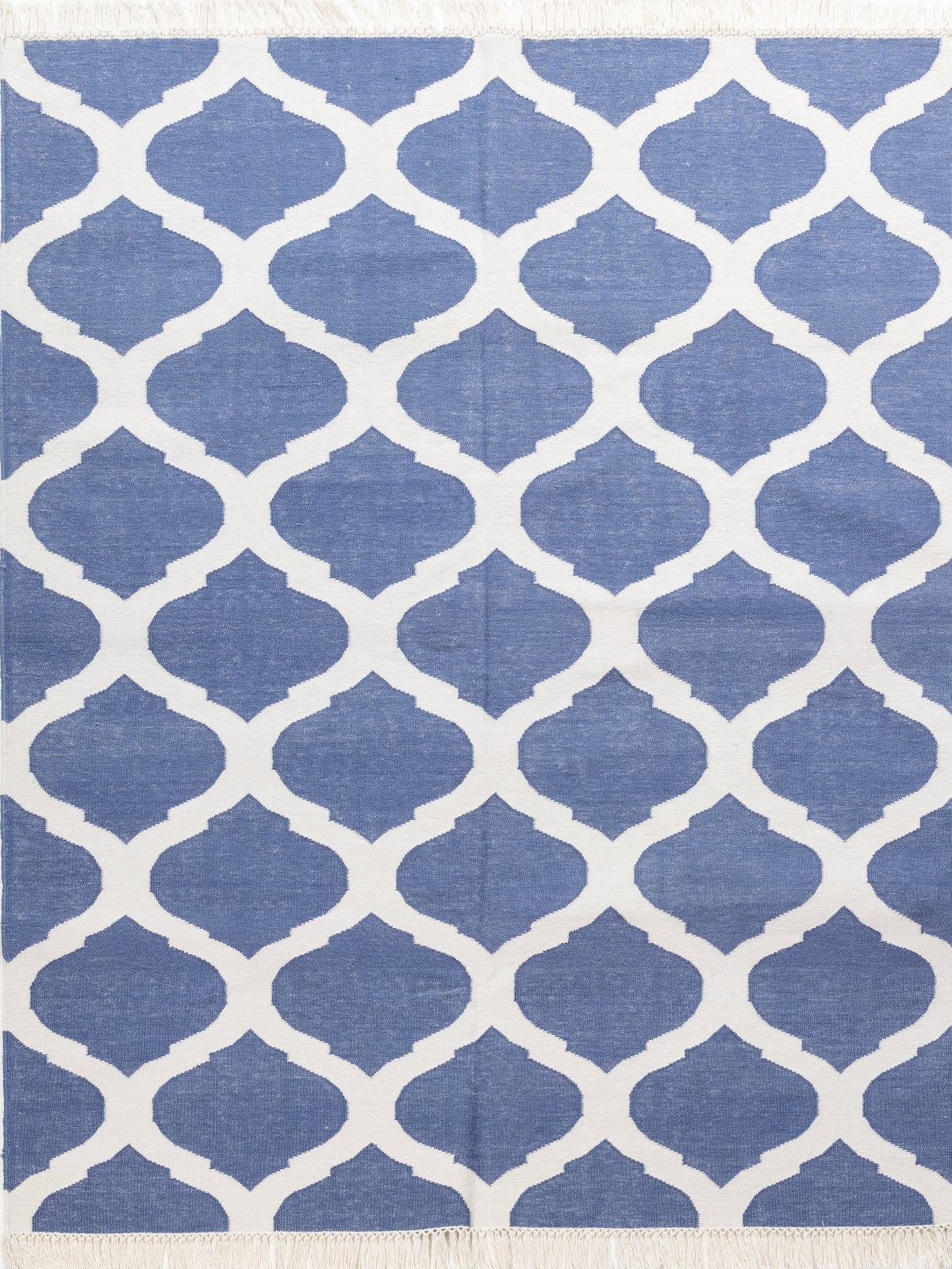 Enchantment cotton Flatweave Rug-Blue cotton rug in blue tones
