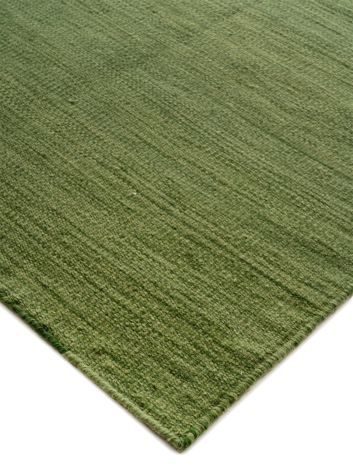 Forest Green Marl Flatweave Rug close-up showing the wool weave and surface texture