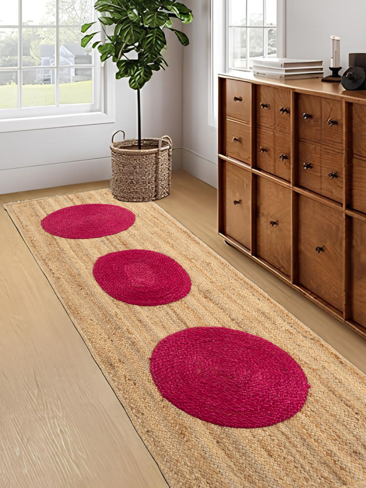 Gweru braided runner rug - cotton runner laid in a hallway view