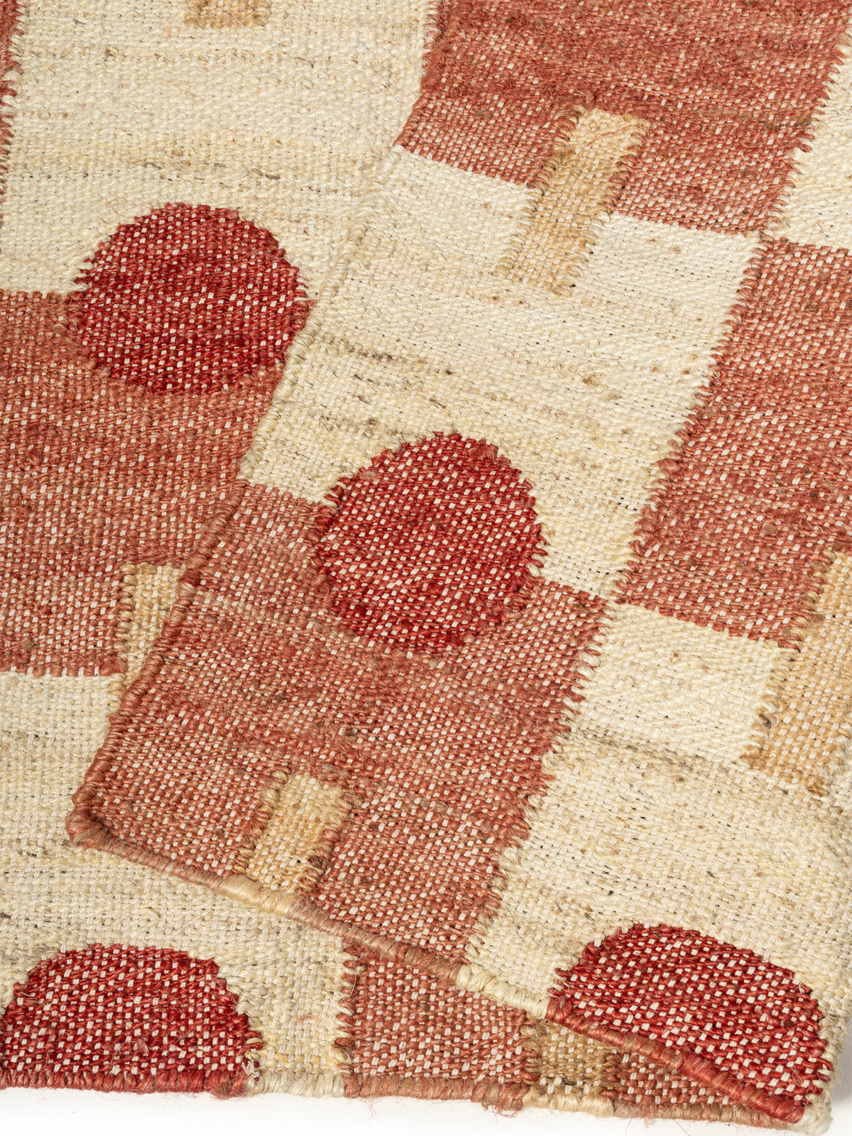 Harvest Moon Jute Rug detail of the geometric pattern in jute