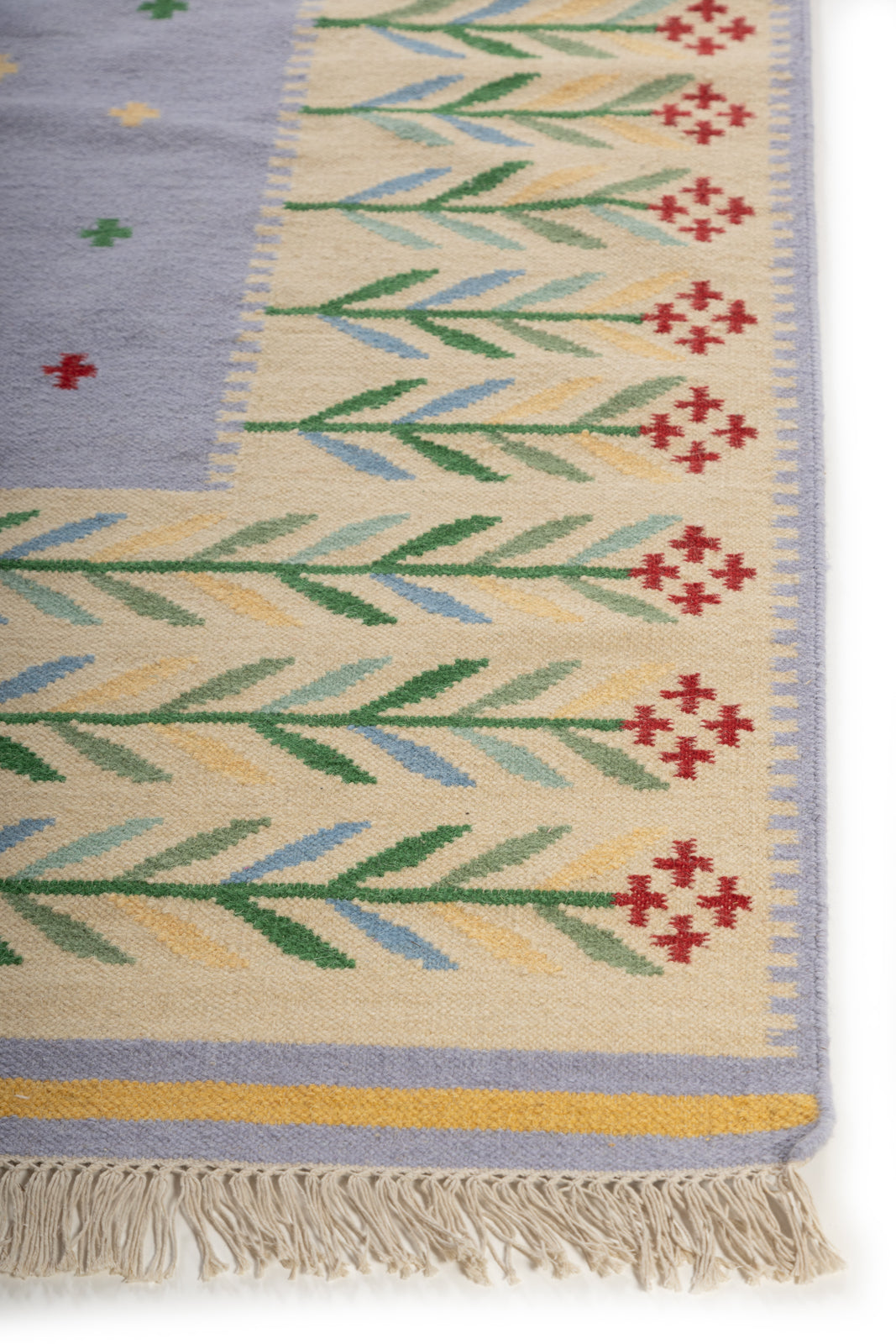 Hushed Grove Rug wool rug styled in a living room interior