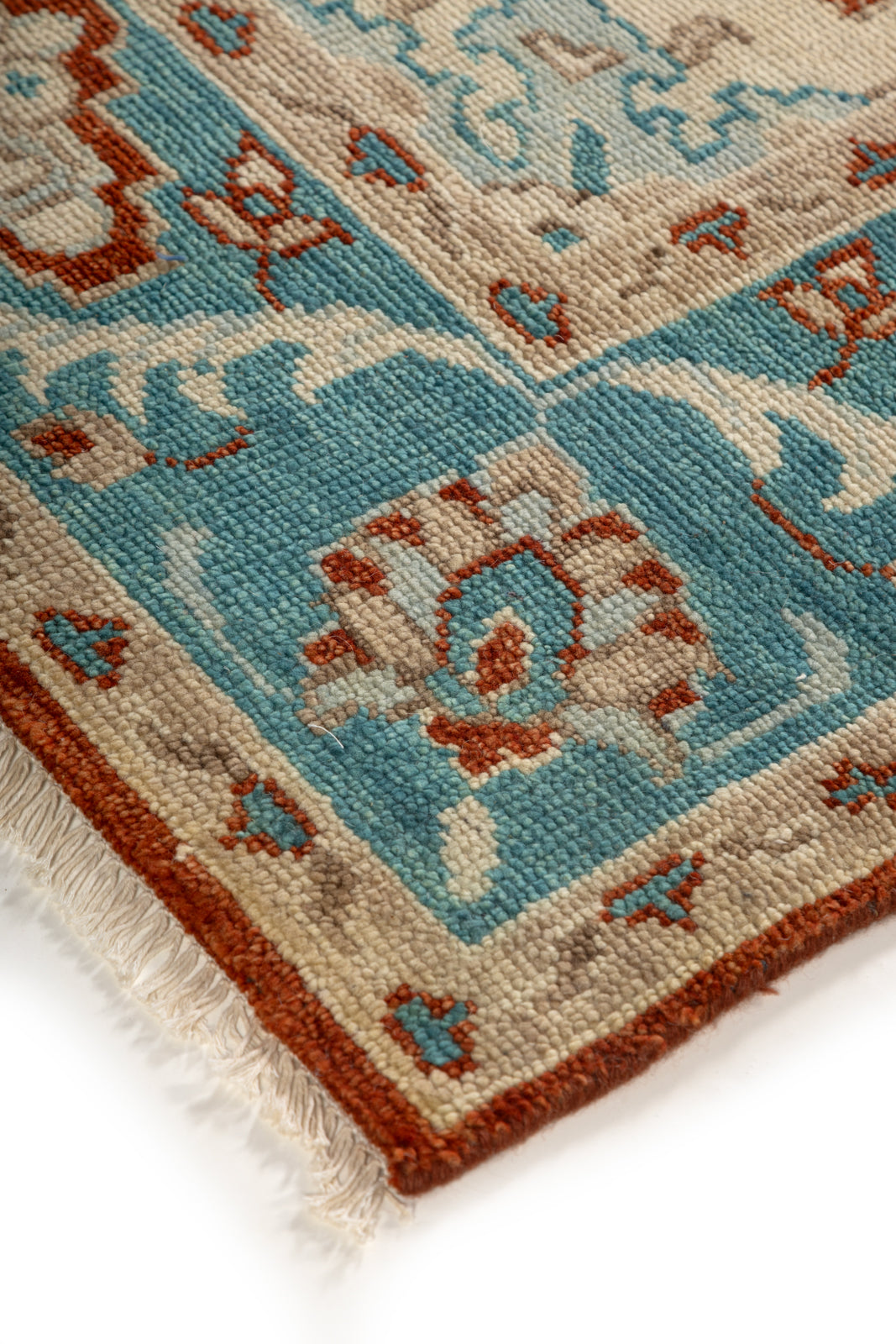 Izmir Serenity Rug close-up showing the wool weave and traditional motif