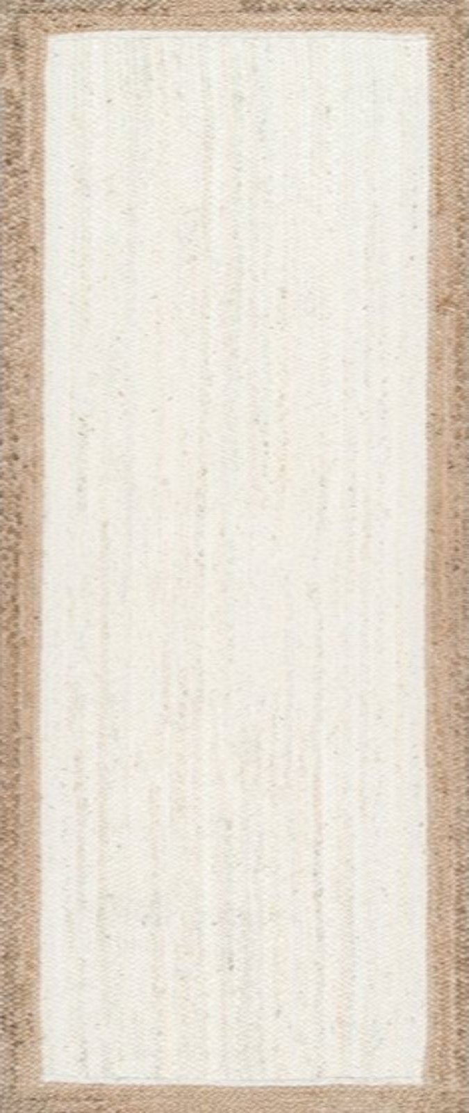 Juba Jute Bordered Runner-Ivory in jute