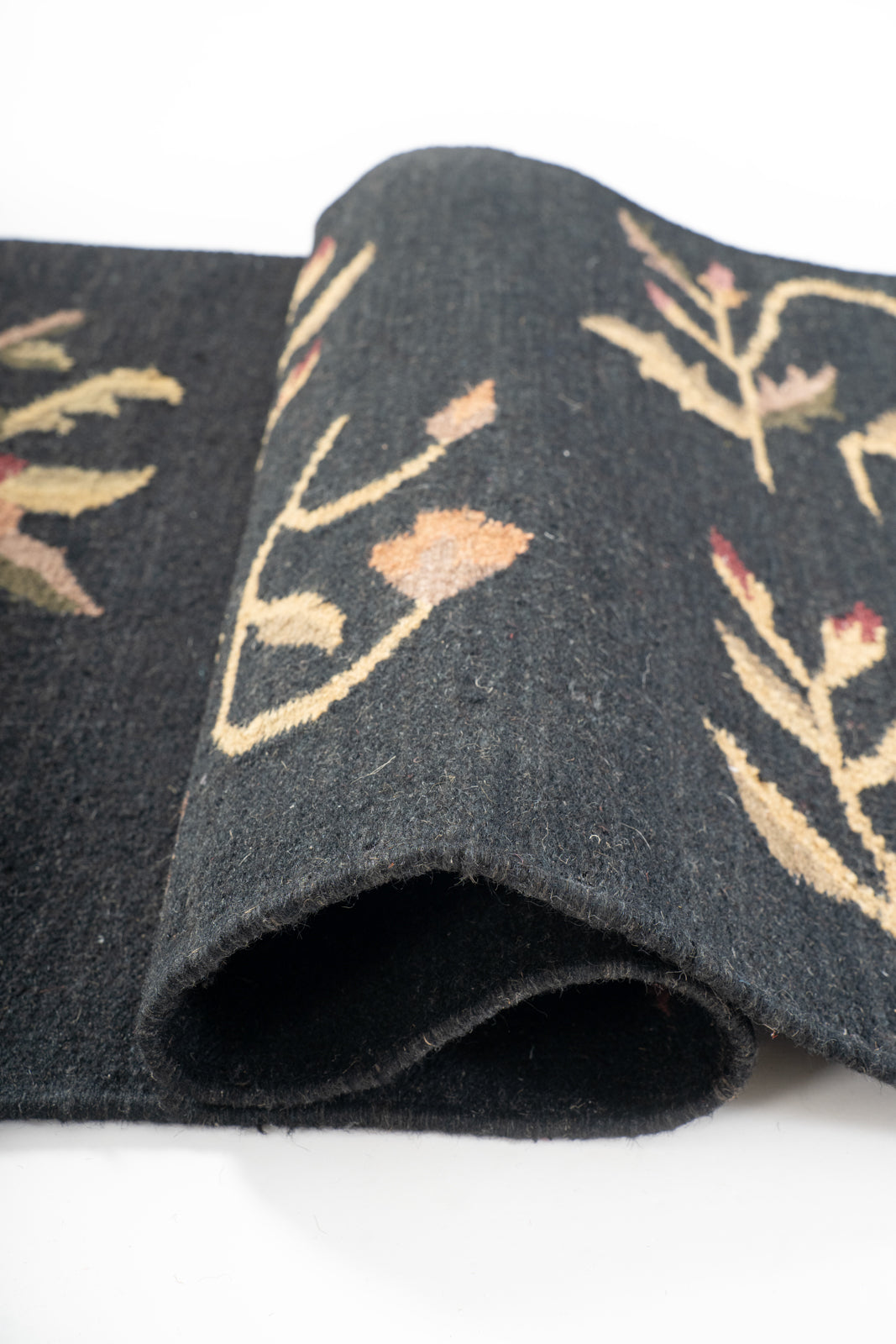 Kashgar Night Wool Runner - wool runner laid in a hallway view
