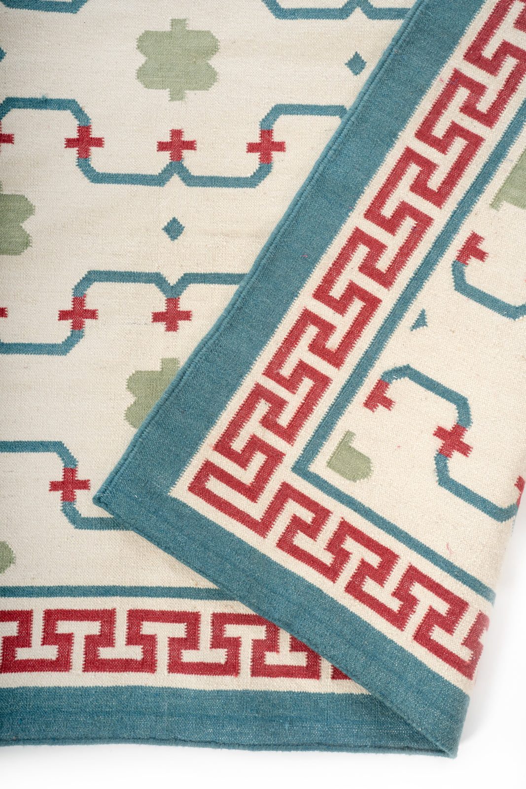 Keyed Rajput Heritage Rug detail of the traditional motif in wool