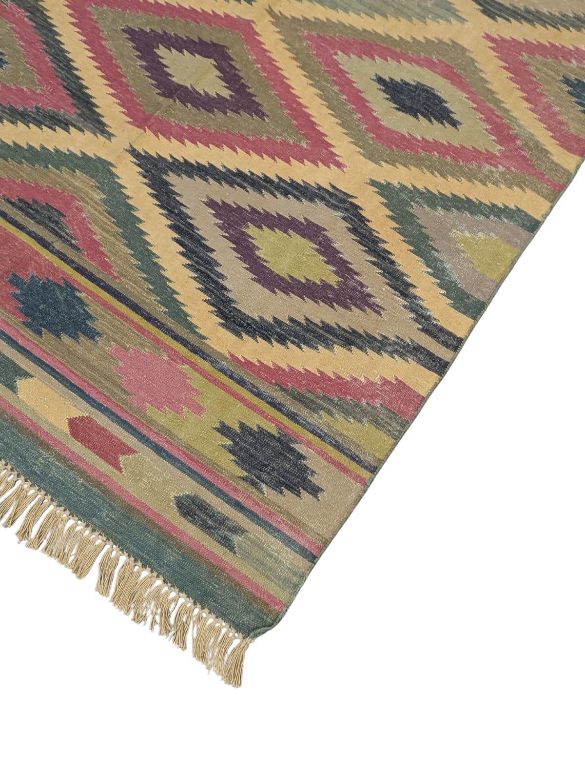 Kilim Legacy Flatweave Rug close-up showing the cotton weave and traditional motif