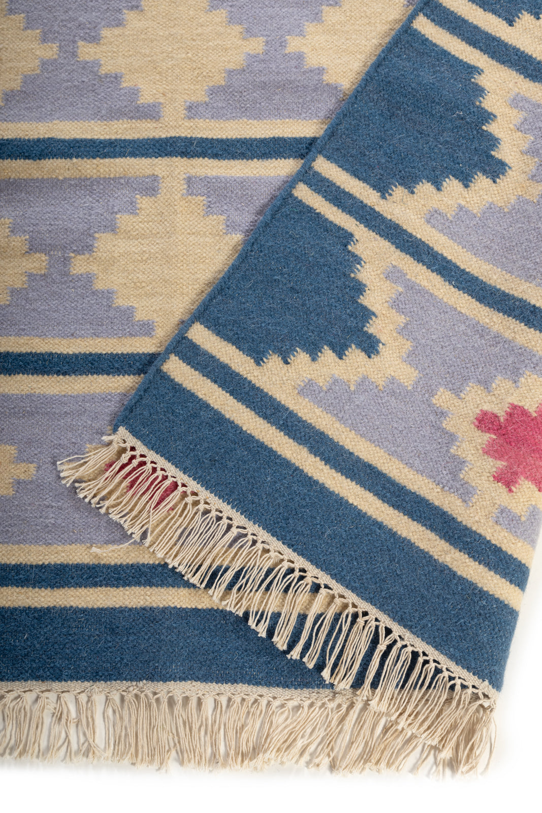 Kilim Reverie Wool Flatweave detail of the traditional motif in wool