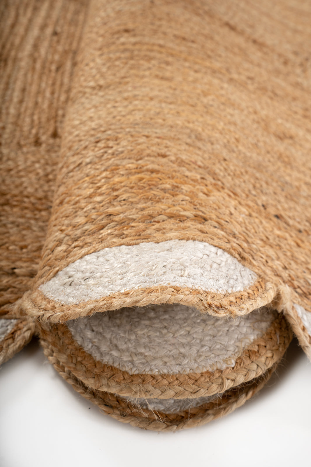 Kribi scalloped jute area rug-White - additional product view showing the jute rug