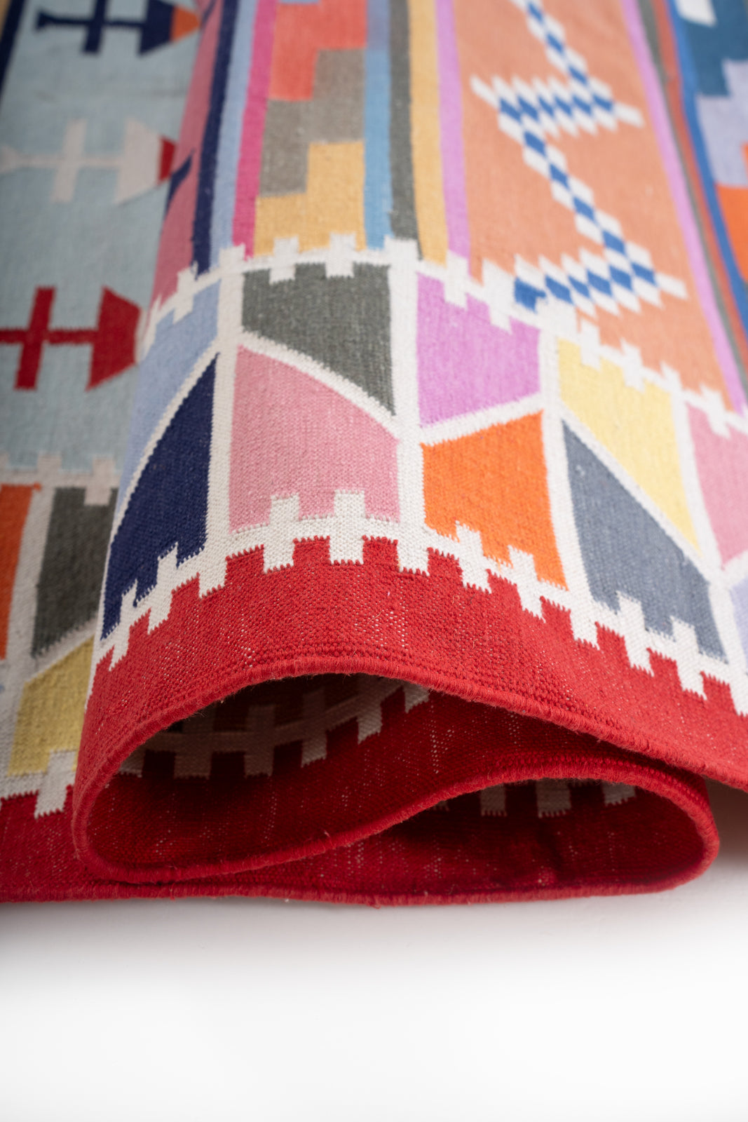 Kutch Desert Sunset Dhurrie Rug - additional product view showing the cotton rug