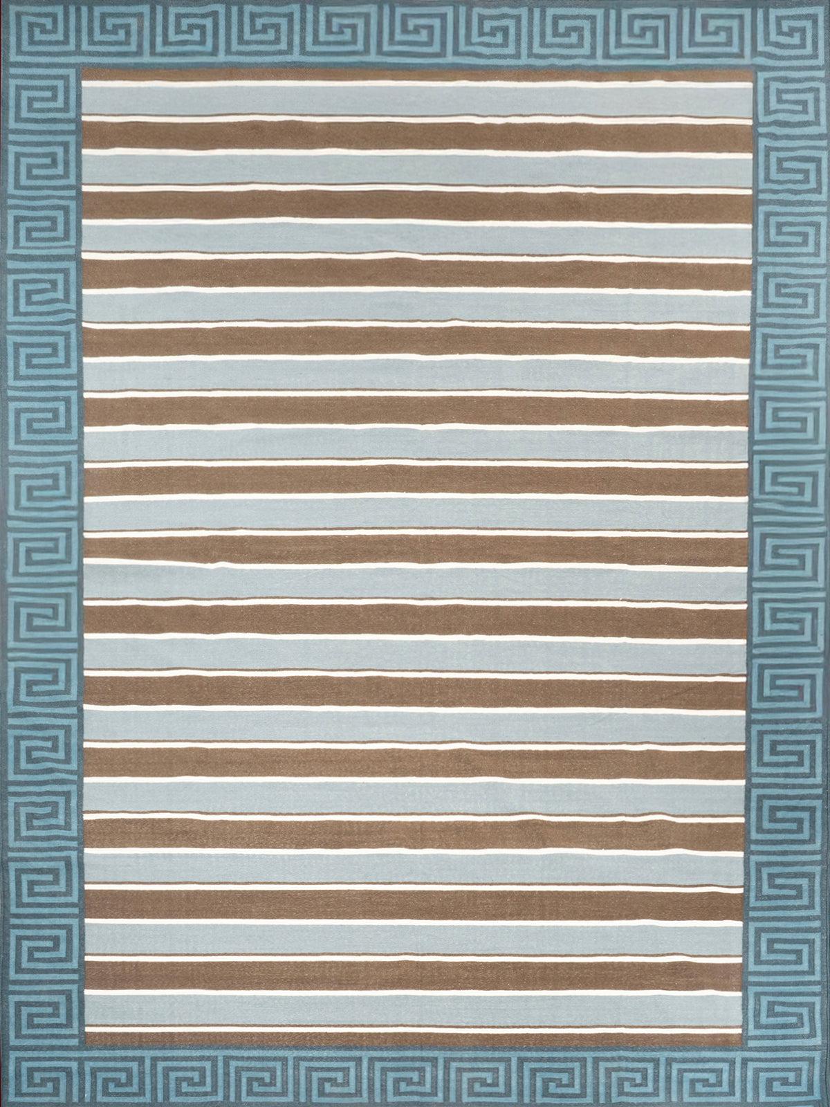 Kyma Key Border Rug wool rug in neutral tones