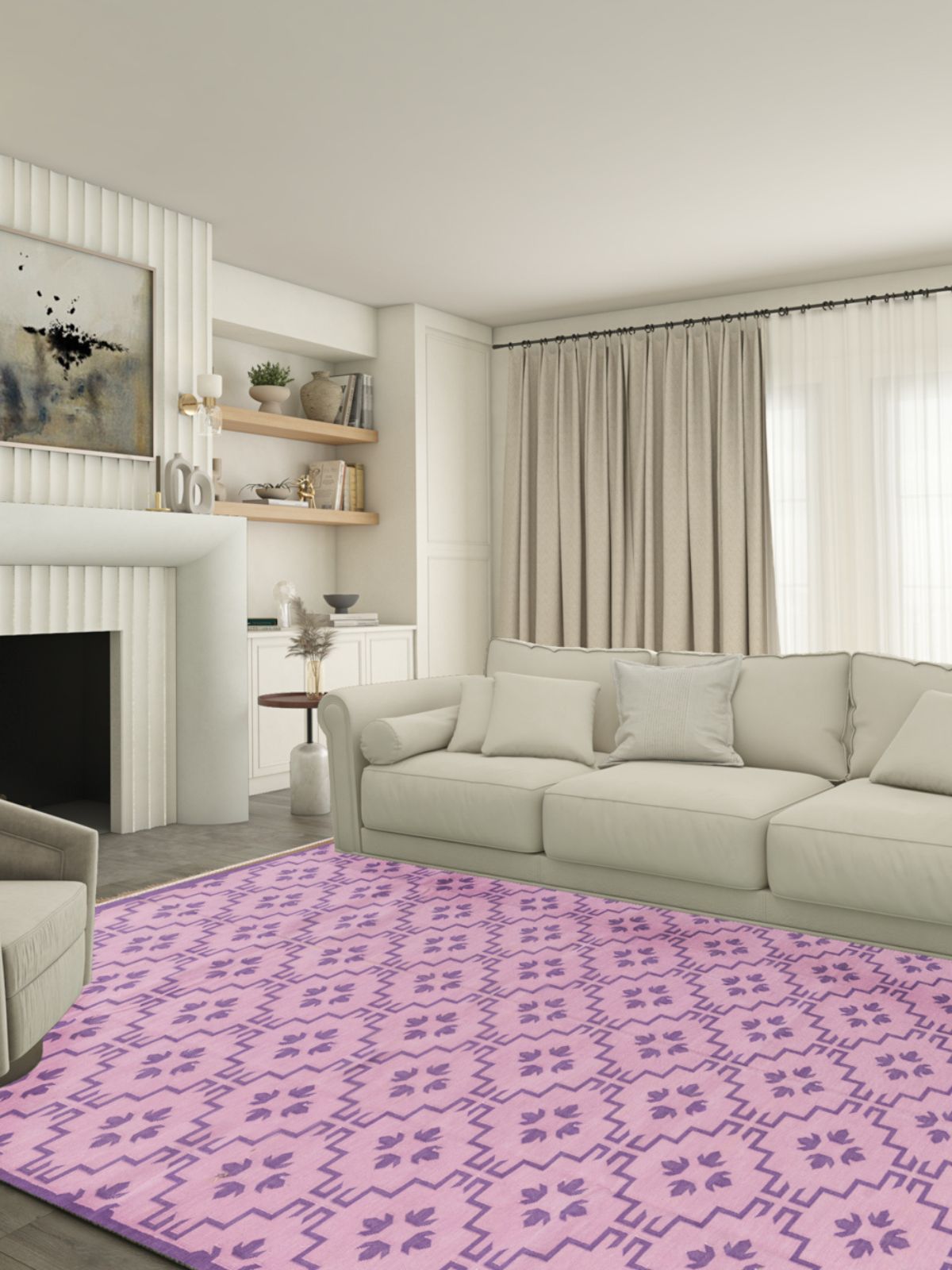 Lilac Majesty - additional product view showing the cotton rug