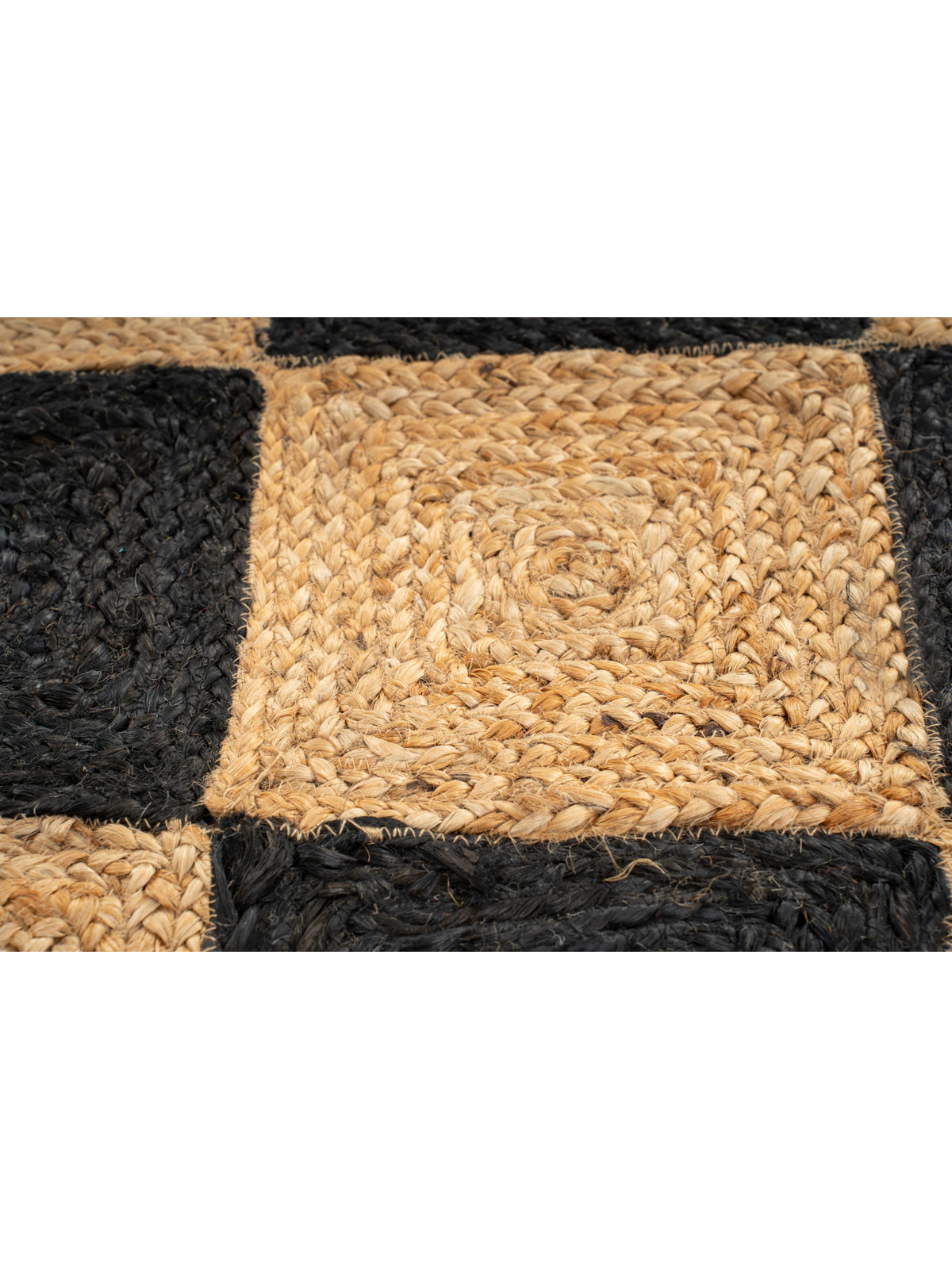 Lincoln checkered jute rug-Black - additional product view showing the jute rug