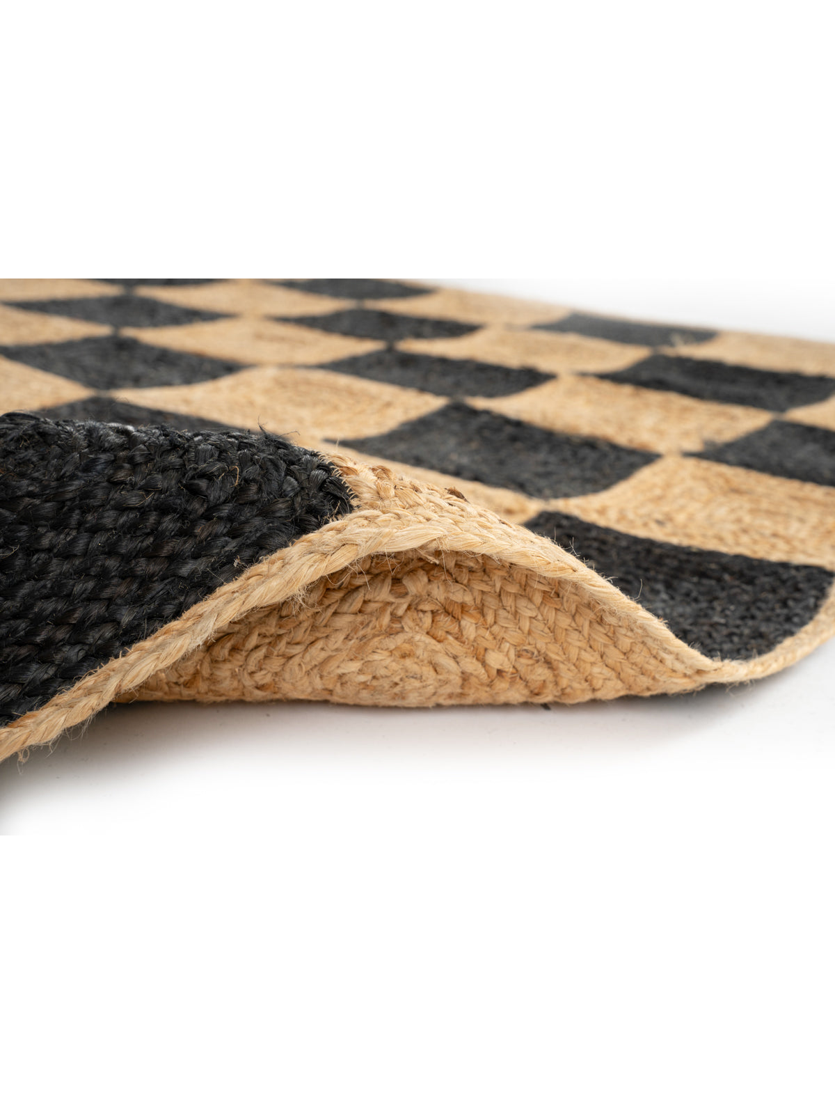 Lincoln checkered jute rug-Black - additional product view showing the jute rug