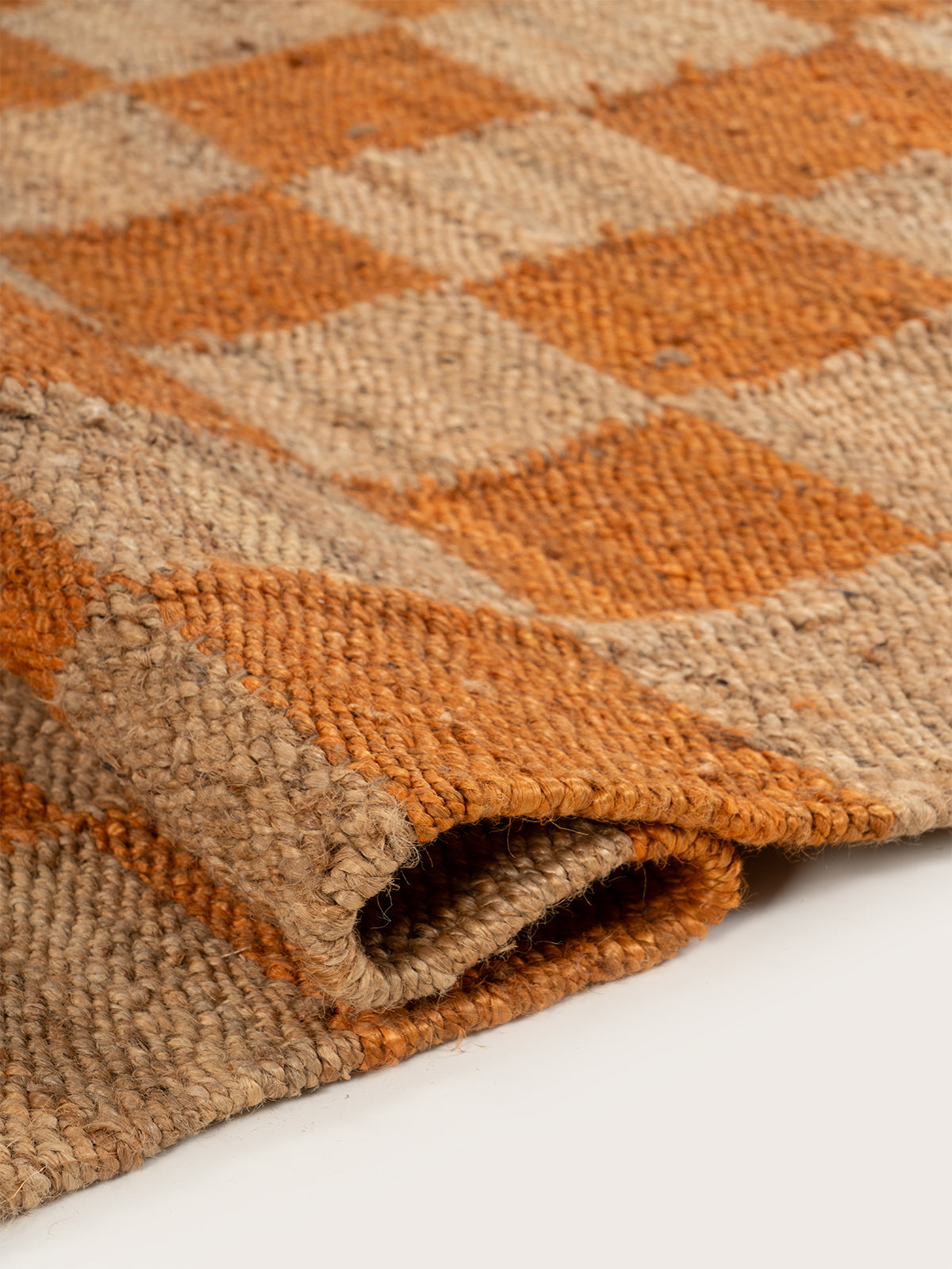 Lincoln checkered jute rug-Orange - additional product view showing the jute rug