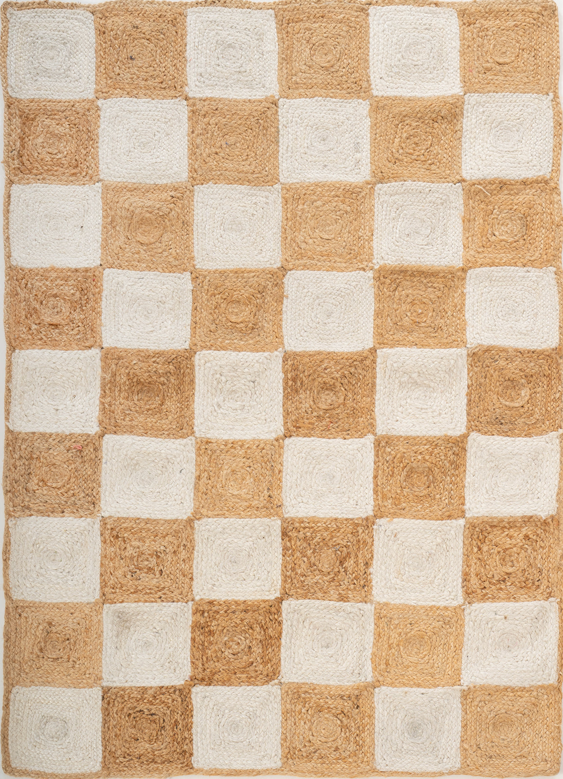 Lincoln checkered jute rug-White jute rug in neutral tones