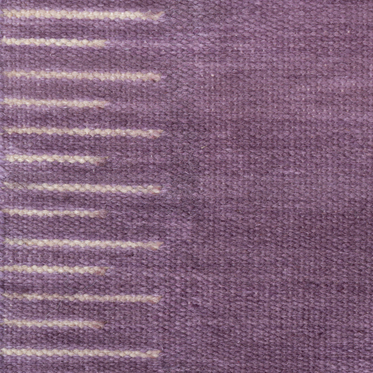 Linear Grid : Mulberry Drift close-up weave detail showing the wool surface