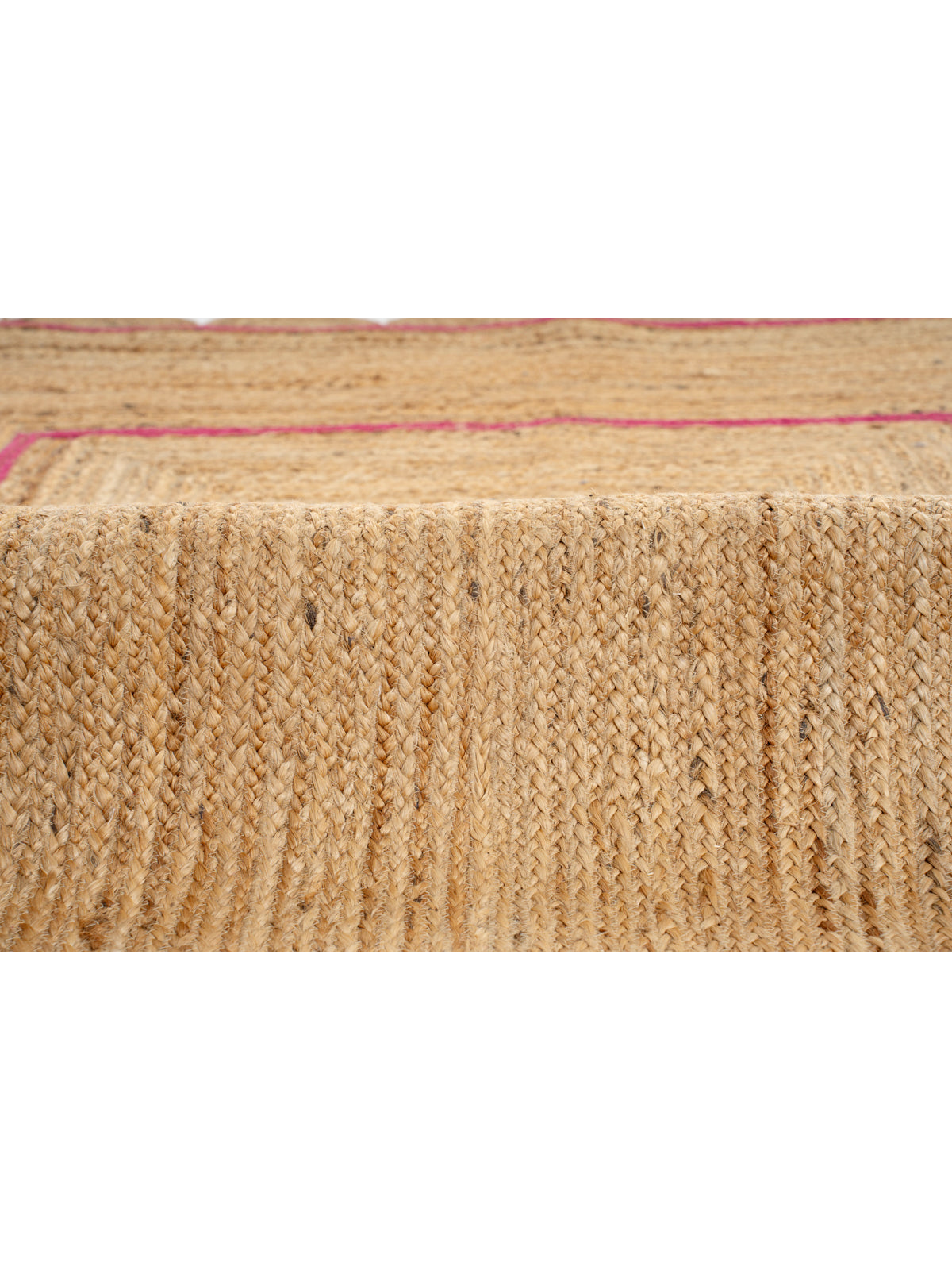 Loko scalloped area rug-Pink close-up showing the cotton weave and surface texture