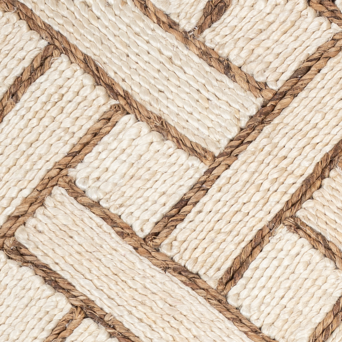 Looma : Jaal close-up showing the mixed fibre weave and geometric motif