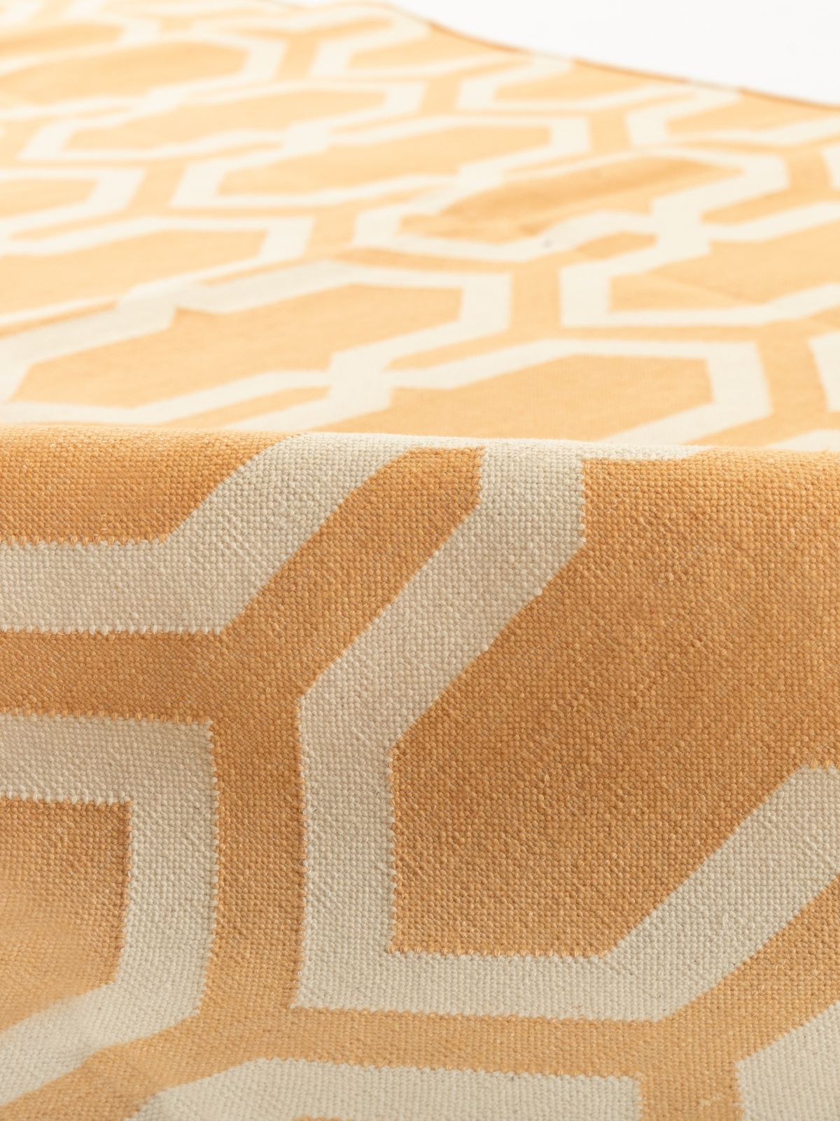 Majestic Marigold Moroccan Rug detail of the traditional motif in wool