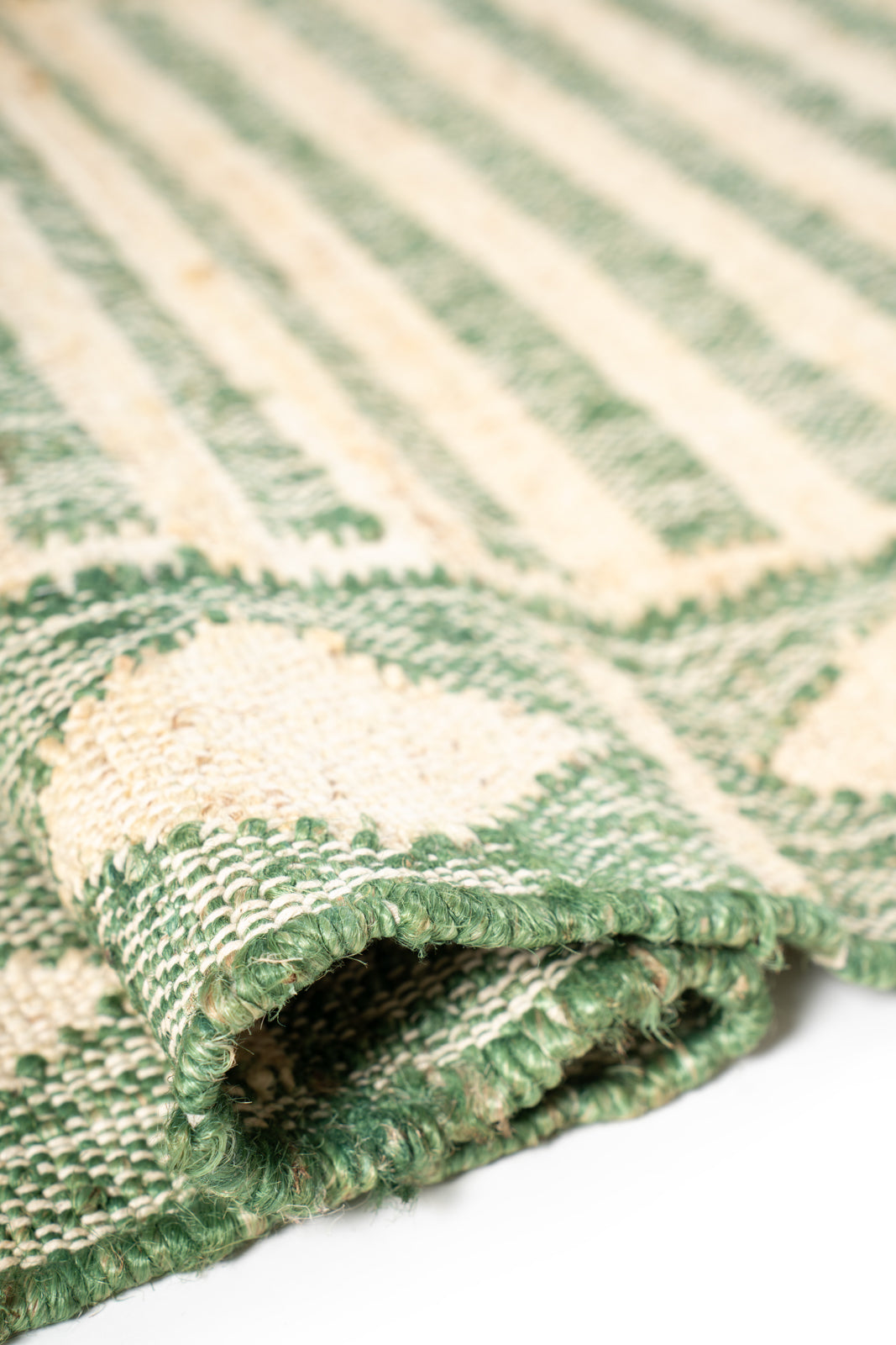 Malabar Coastal Jute Runner-Green - jute runner laid in a hallway view