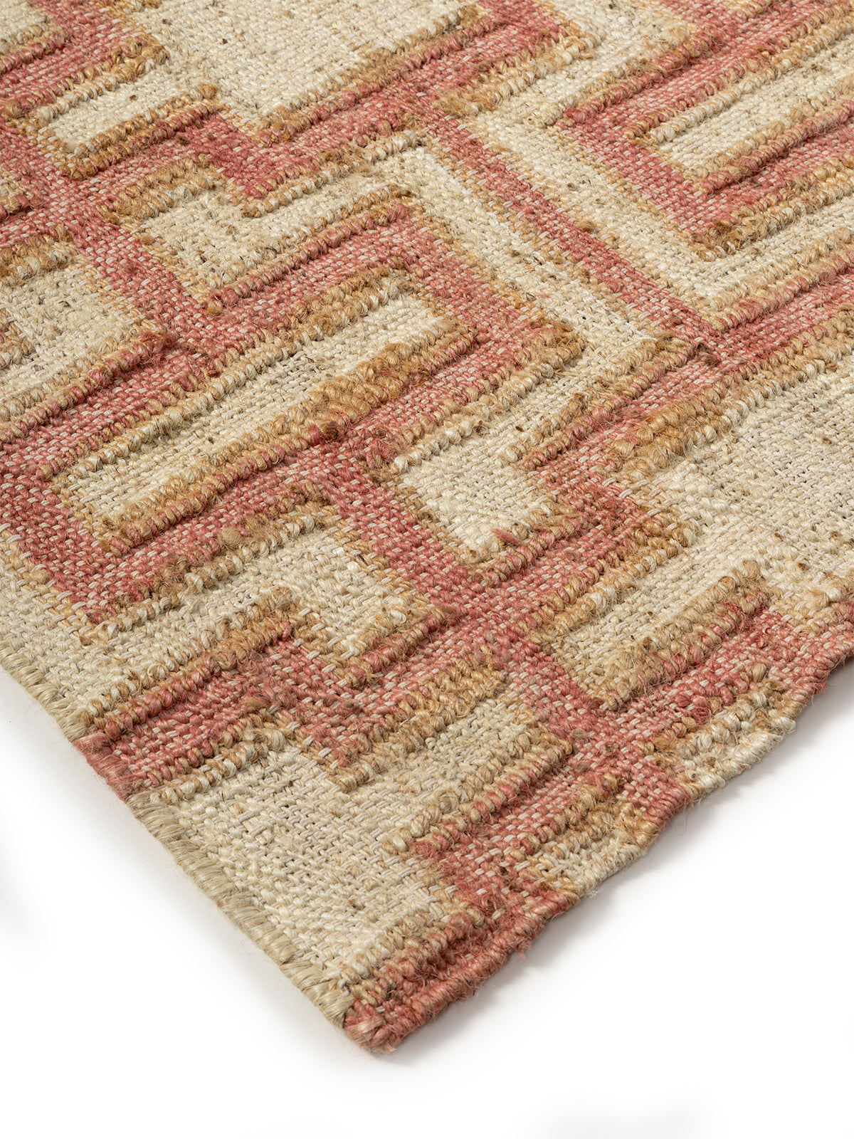 Maze Dance Jute Rug close-up showing the jute weave and geometric motif