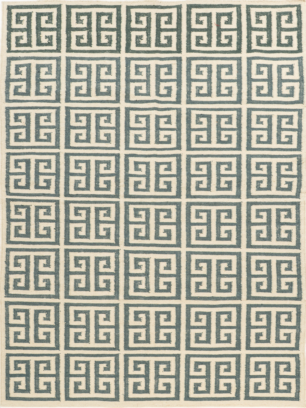 Meander Grid Wool Rug wool rug in neutral tones