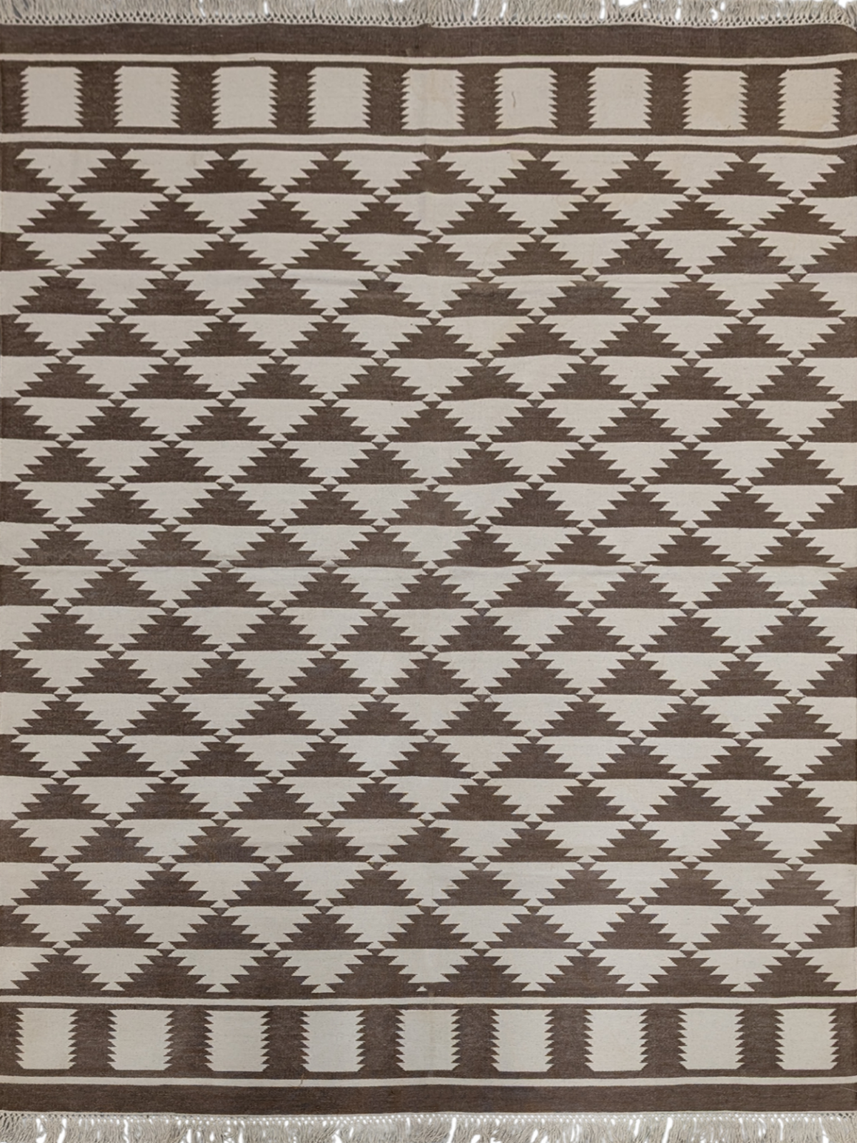 Mirage Flatweave cotton rug in neutral tones