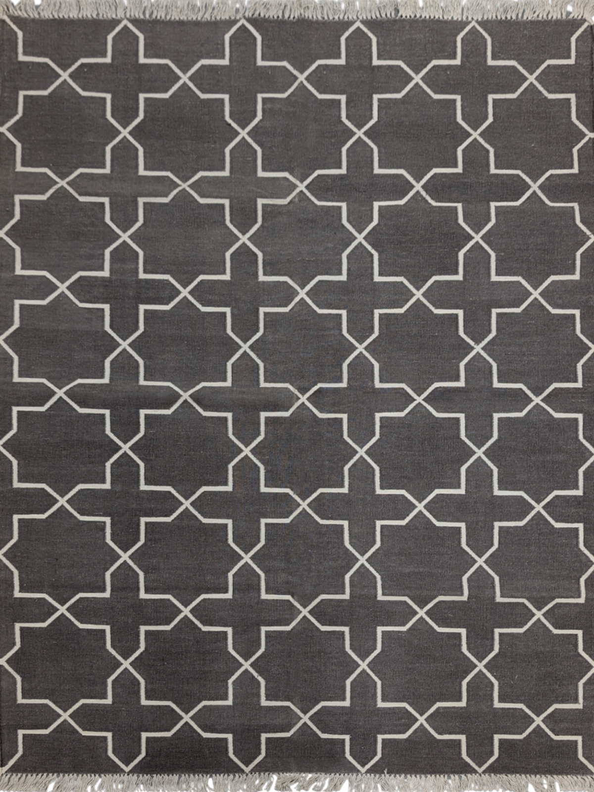 Moorish Maze Flatweave cotton rug in multicoloured tones