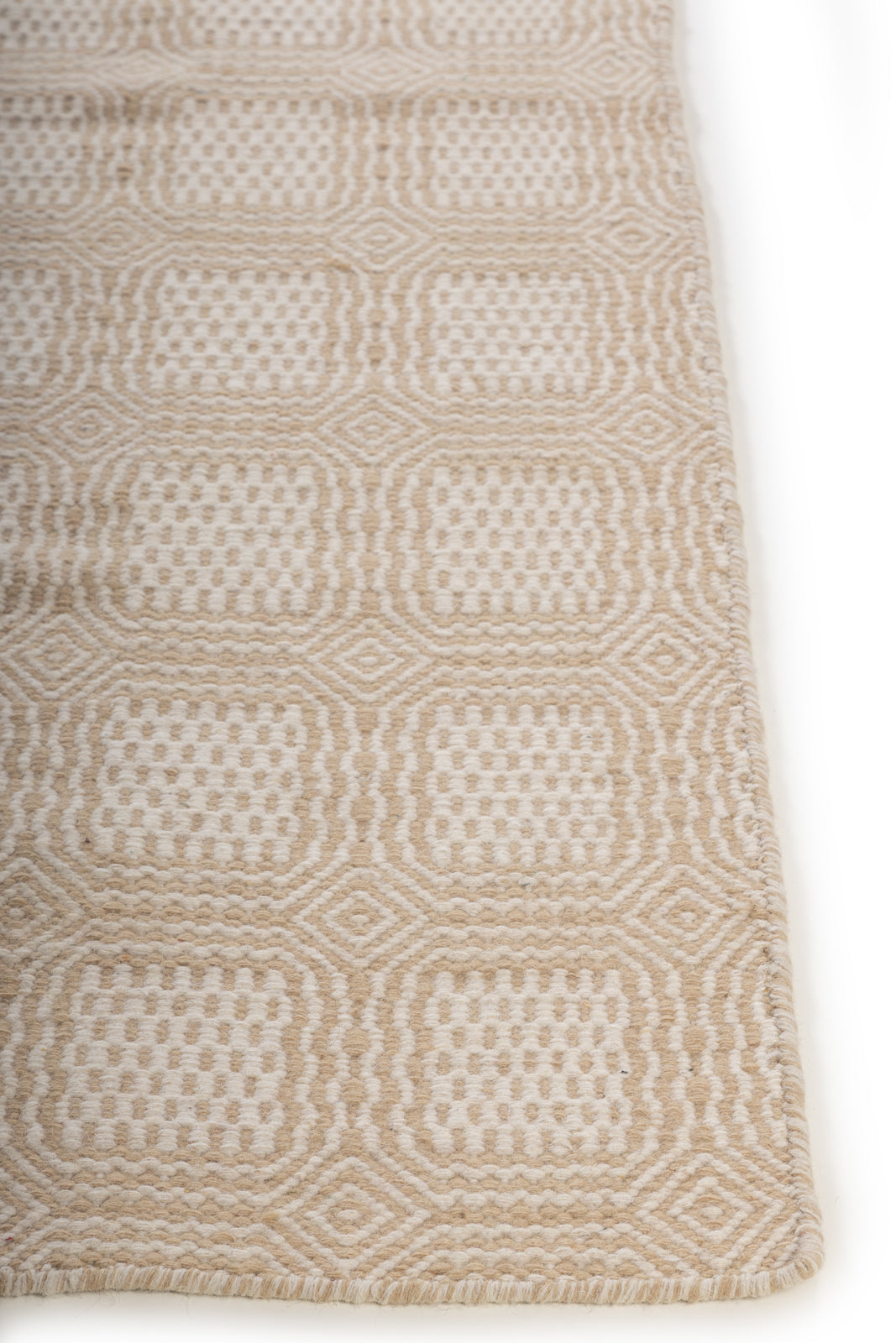 Moorland Mist Rug wool rug styled in a living room interior