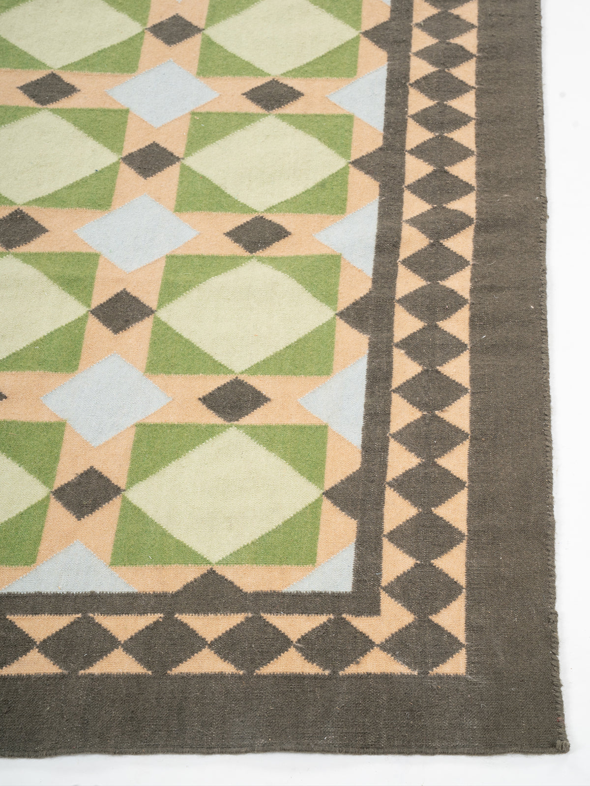 Mosaic Meadow Wool Rug-Sage - additional product view showing the wool rug