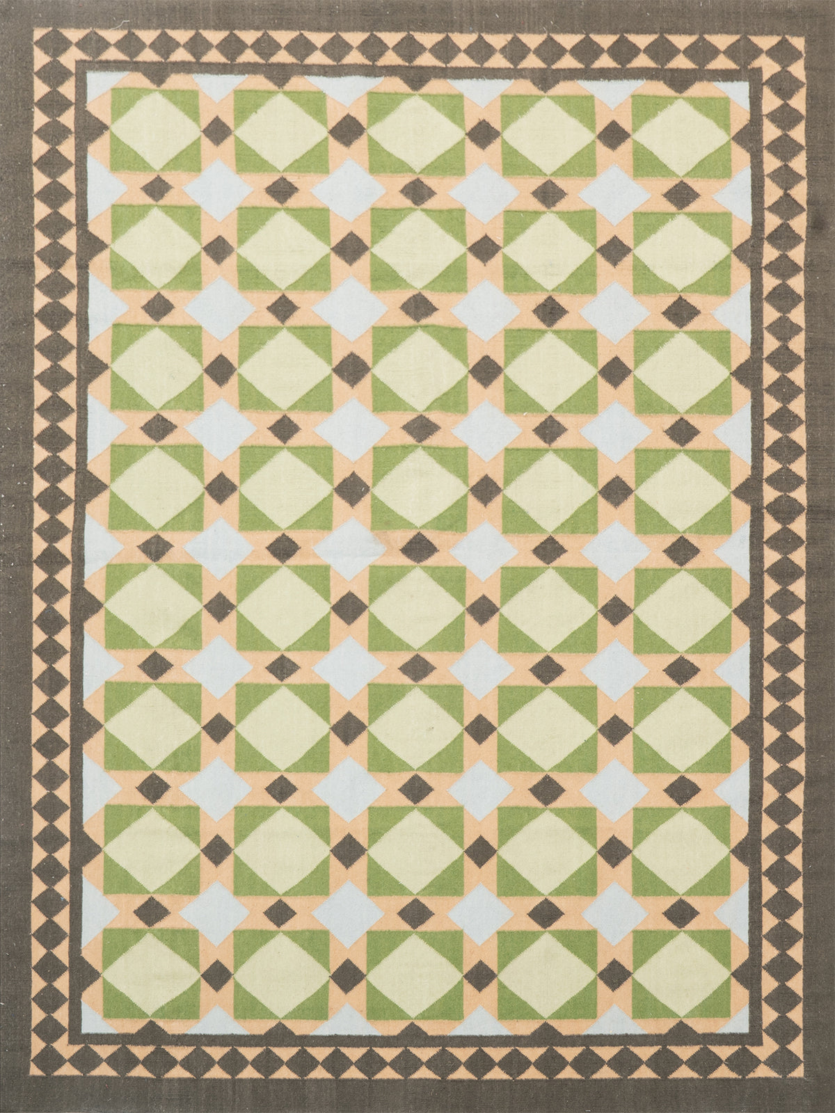 Mosaic Meadow Wool Rug-Sage wool rug in green tones