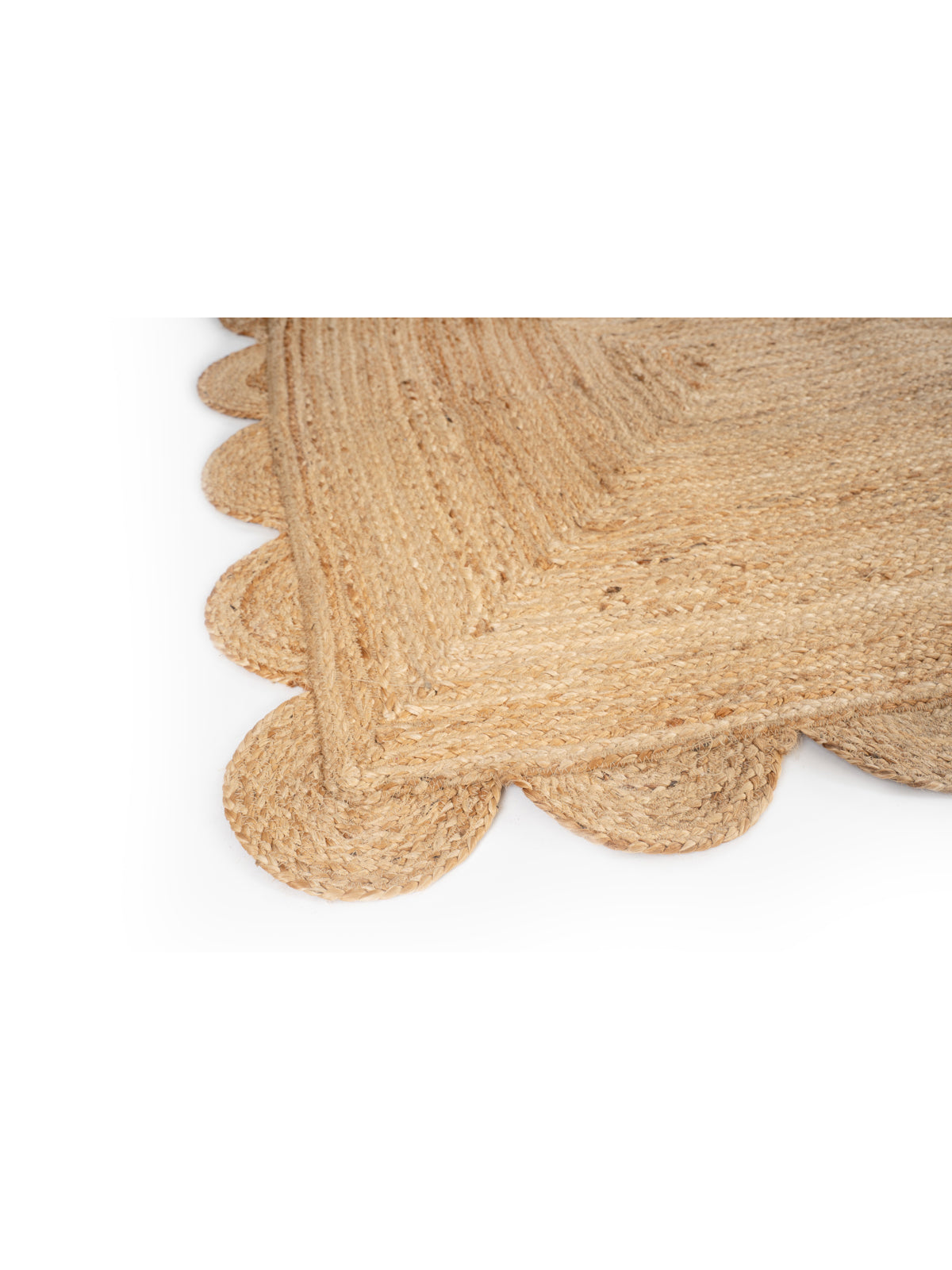 Mwanza scalloped jute rug- natural close-up showing the jute weave and surface texture