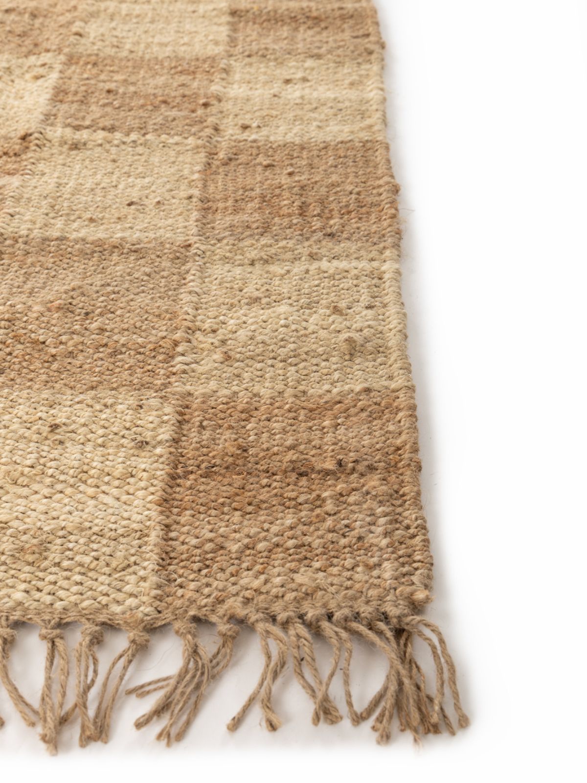 Natural Checkered Jute Rug - additional product view showing the jute rug