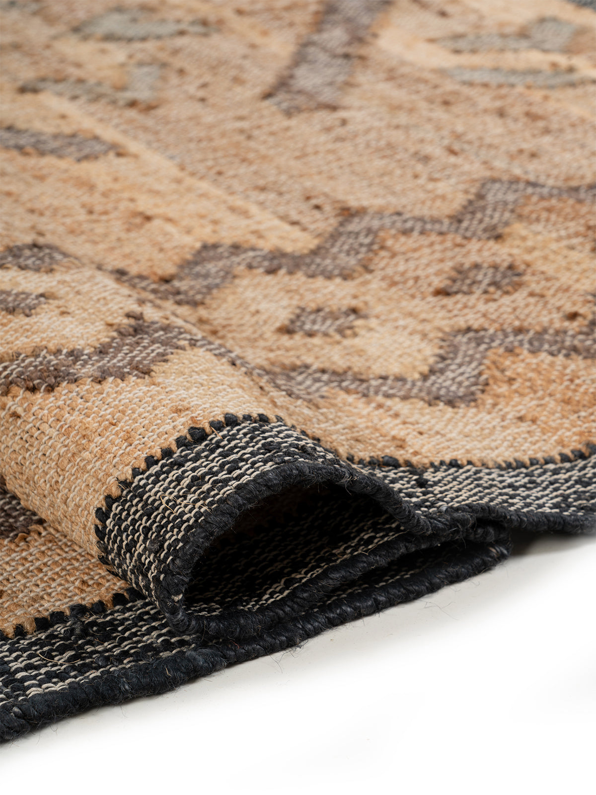 Natural Diamond Check Jute Rug - additional product view showing the jute rug