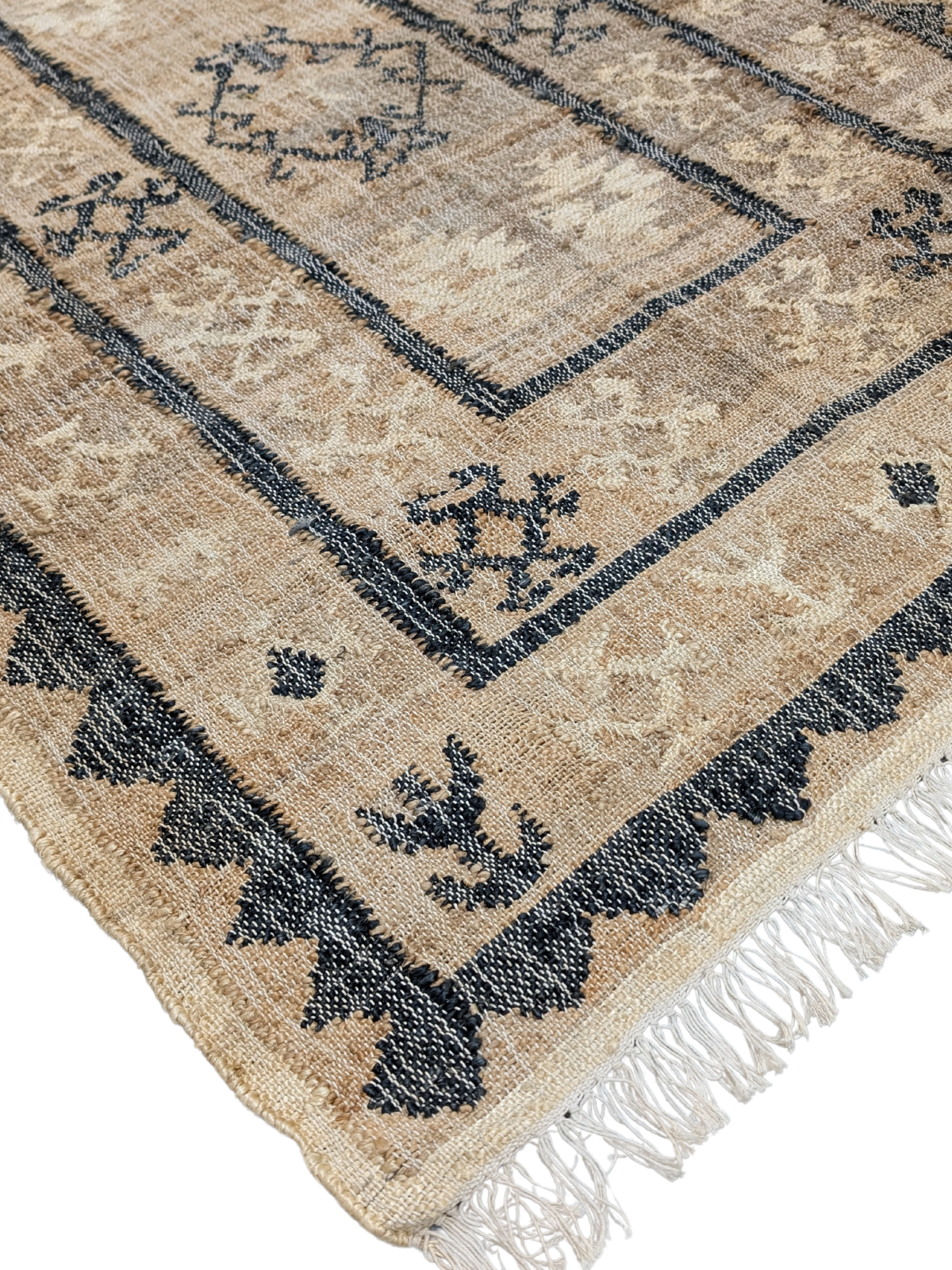 Nomadic Legacy Flatweave Rug close-up showing the cotton weave and traditional motif