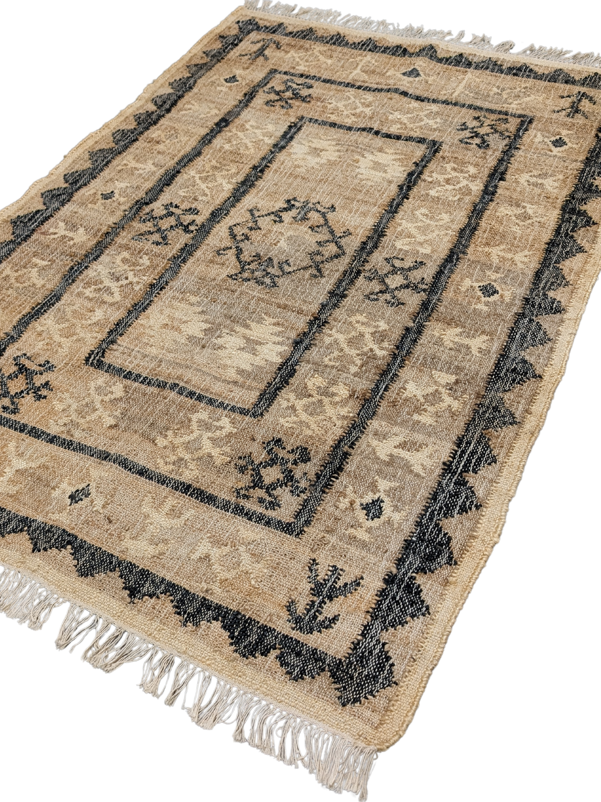Nomadic Legacy Flatweave Rug cotton rug styled in a living room interior