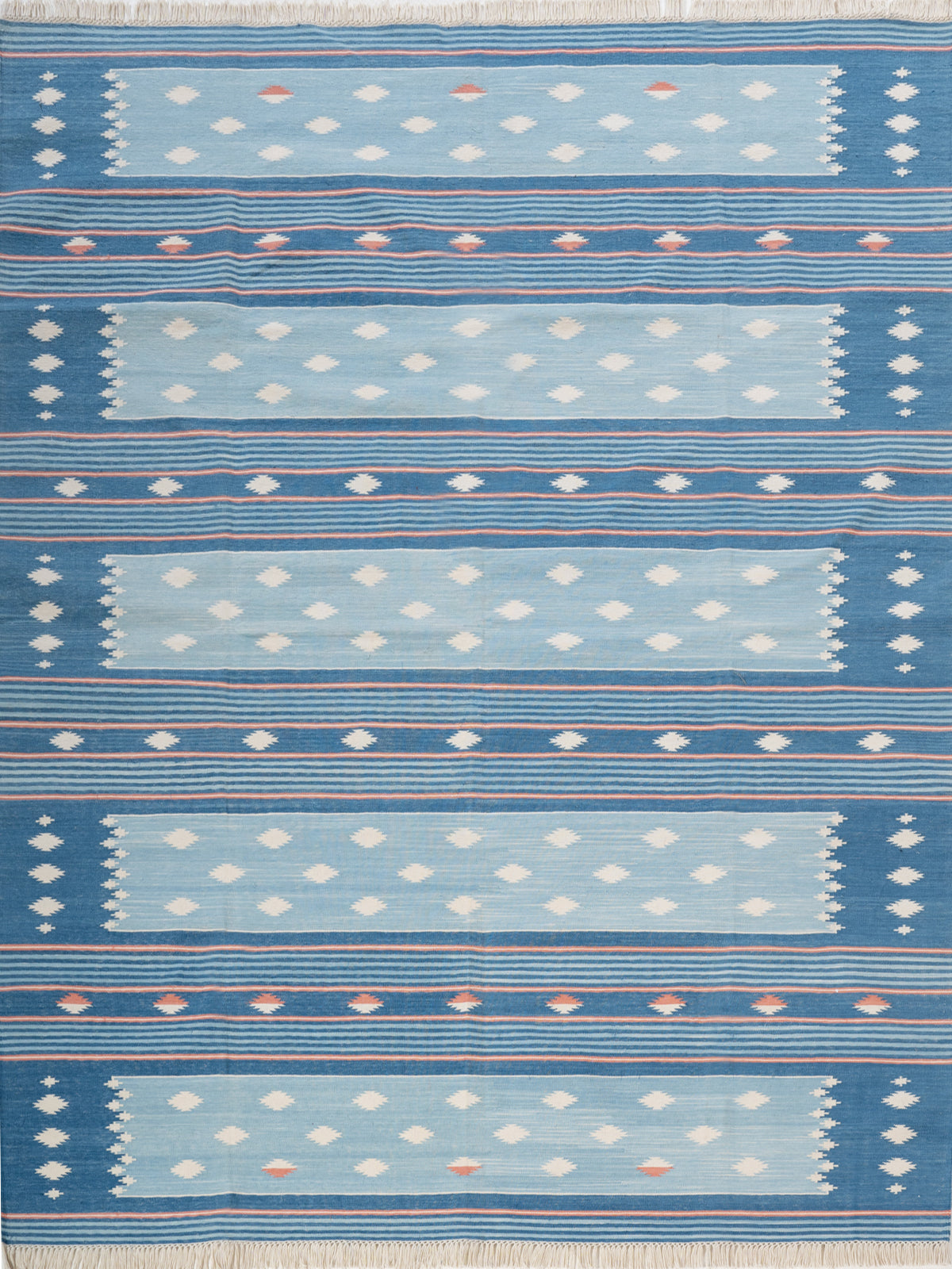 Ocean Essence Wool Flatweave Rug wool rug in blue tones