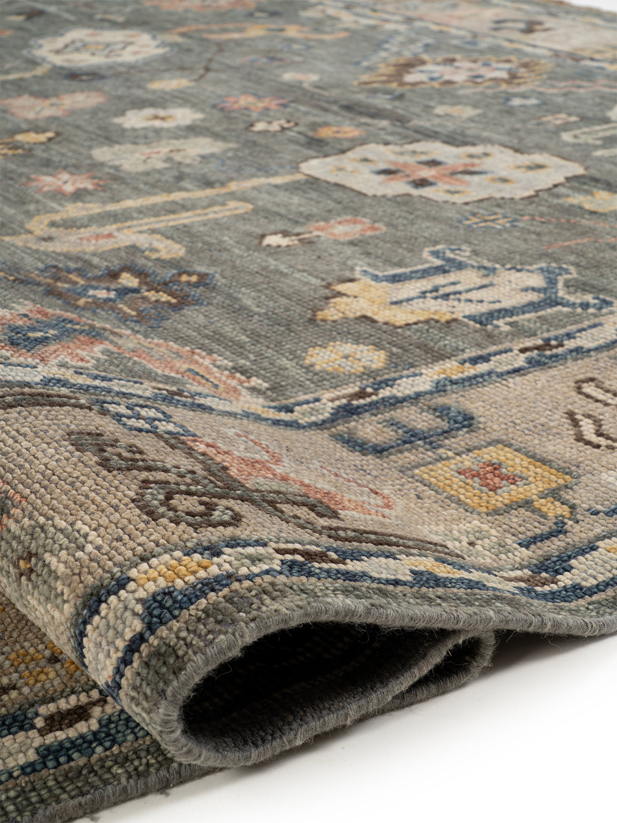 Orion Medallion Wool Rug - additional product view showing the handspun wool rug