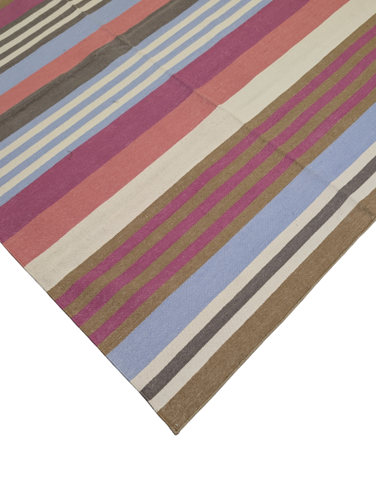 Painted Horizon Wool Rug close-up showing the wool weave and striped pattern