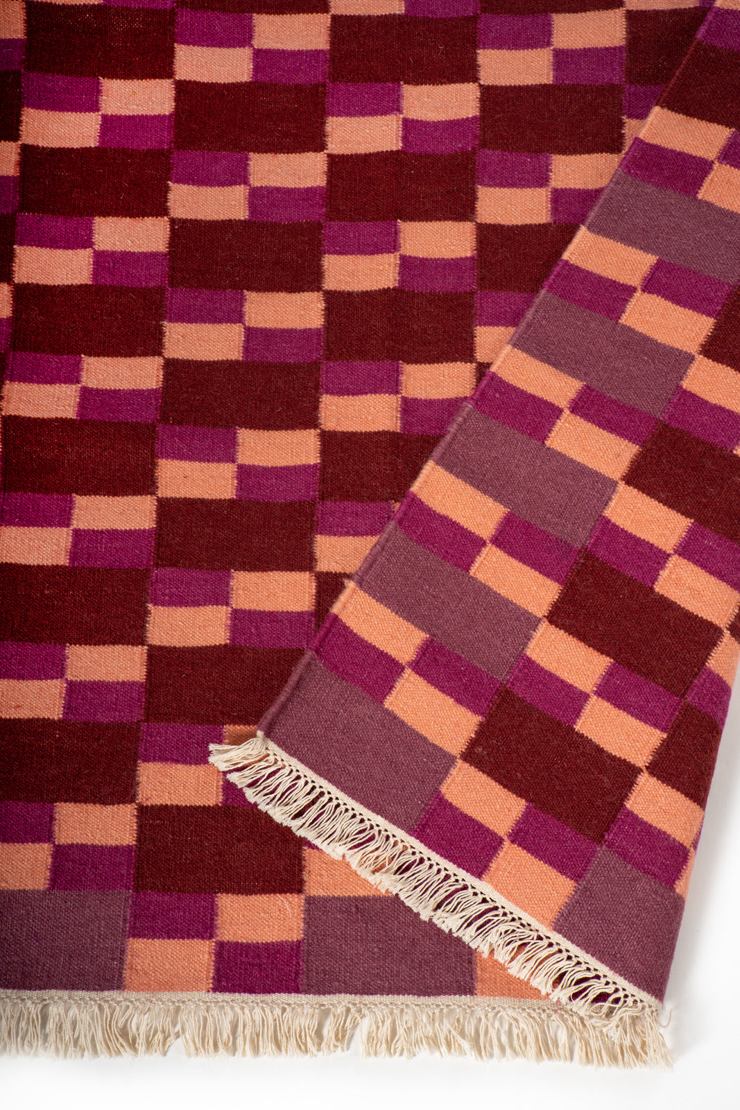 Pali Mosaic Rug detail of the geometric pattern in wool