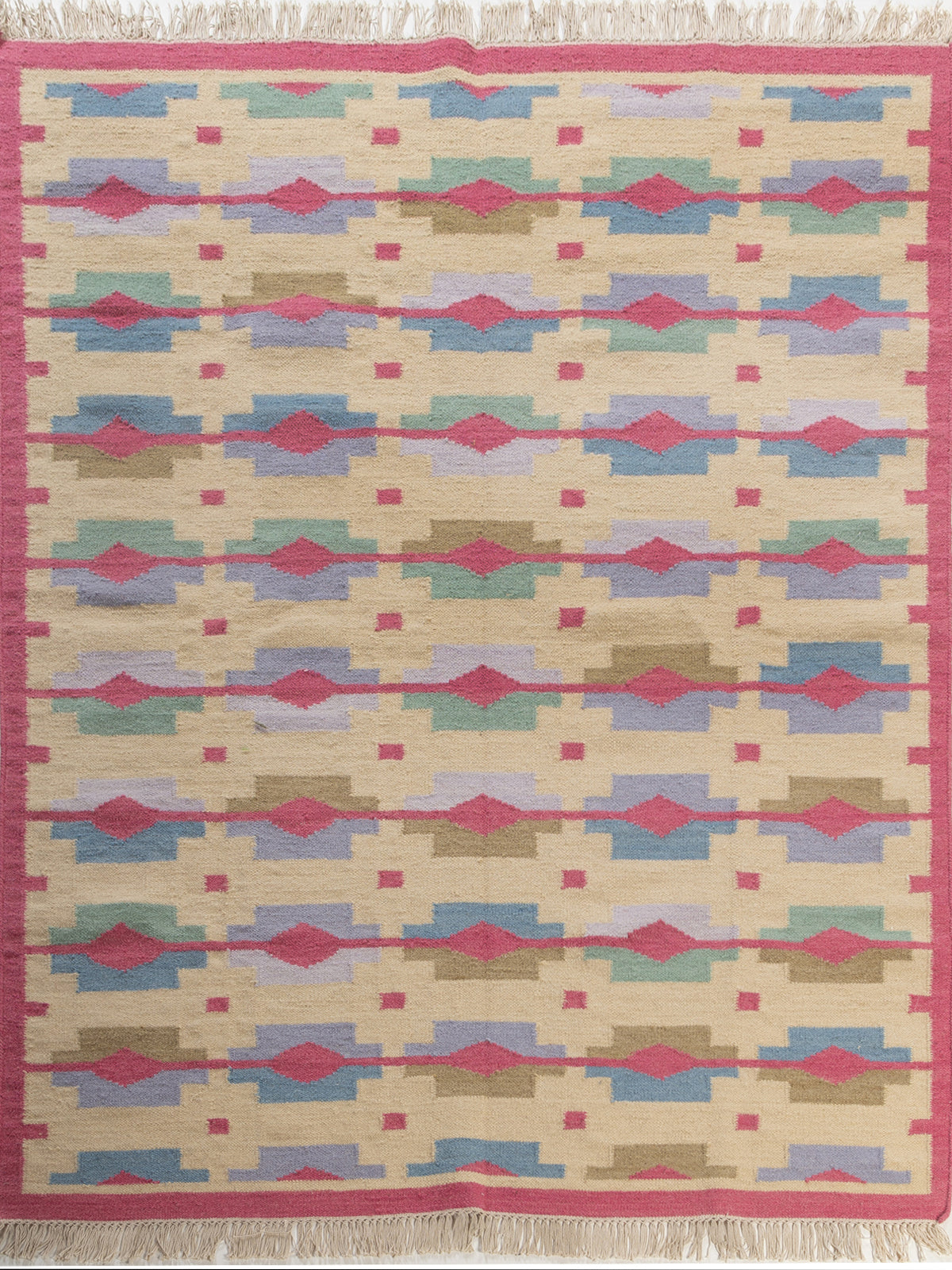 Pastel Horizon Flatweave Rug wool rug in multicoloured tones